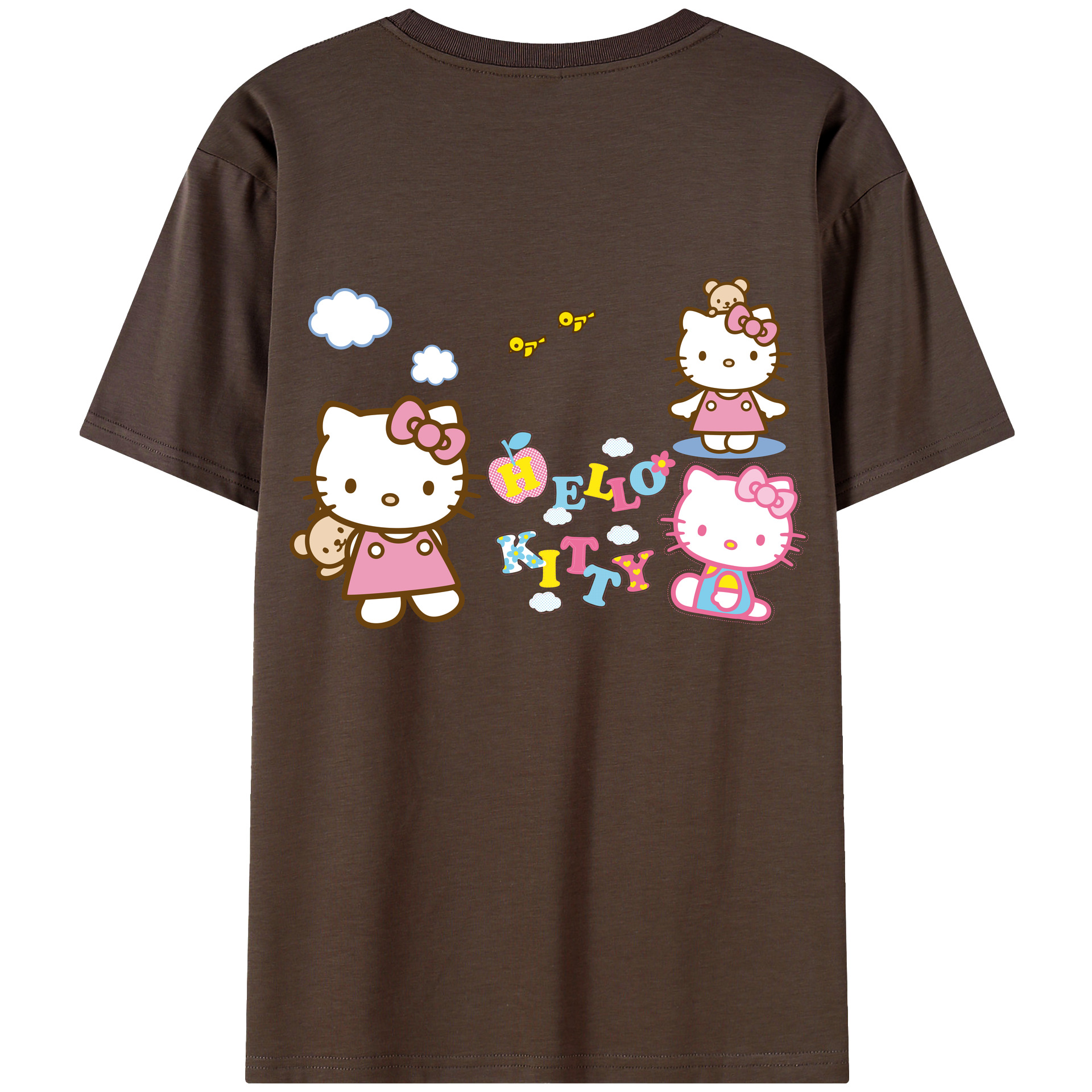 （画像用） Hello Kitty ハローキティ 綿100％半袖Tシャツ（背面プリント）