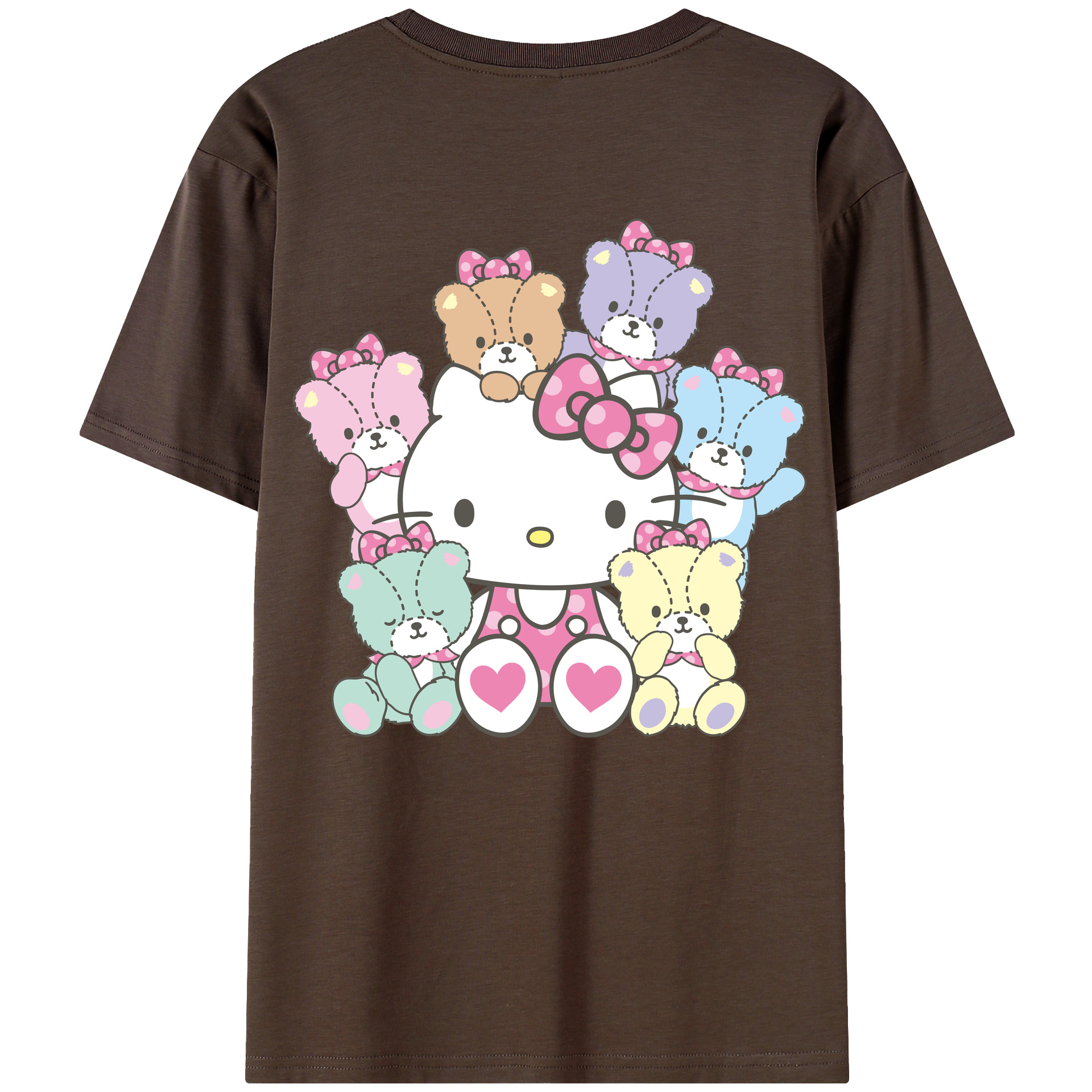 （画像用） Hello Kitty ハローキティ 綿100％半袖Tシャツ（背面プリント）