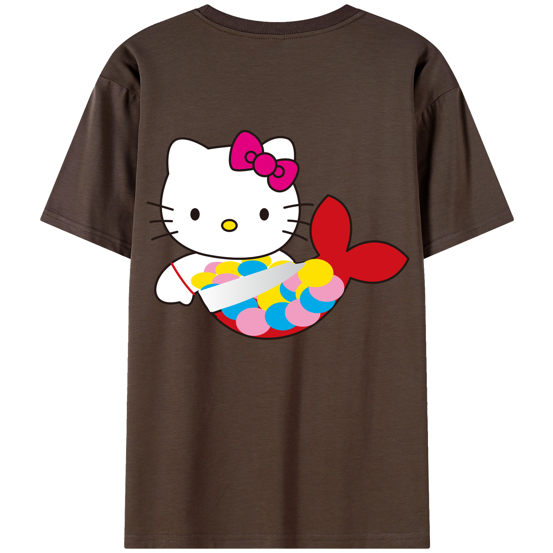 （画像用） Hello Kitty ハローキティ 綿100％半袖Tシャツ（背面プリント）