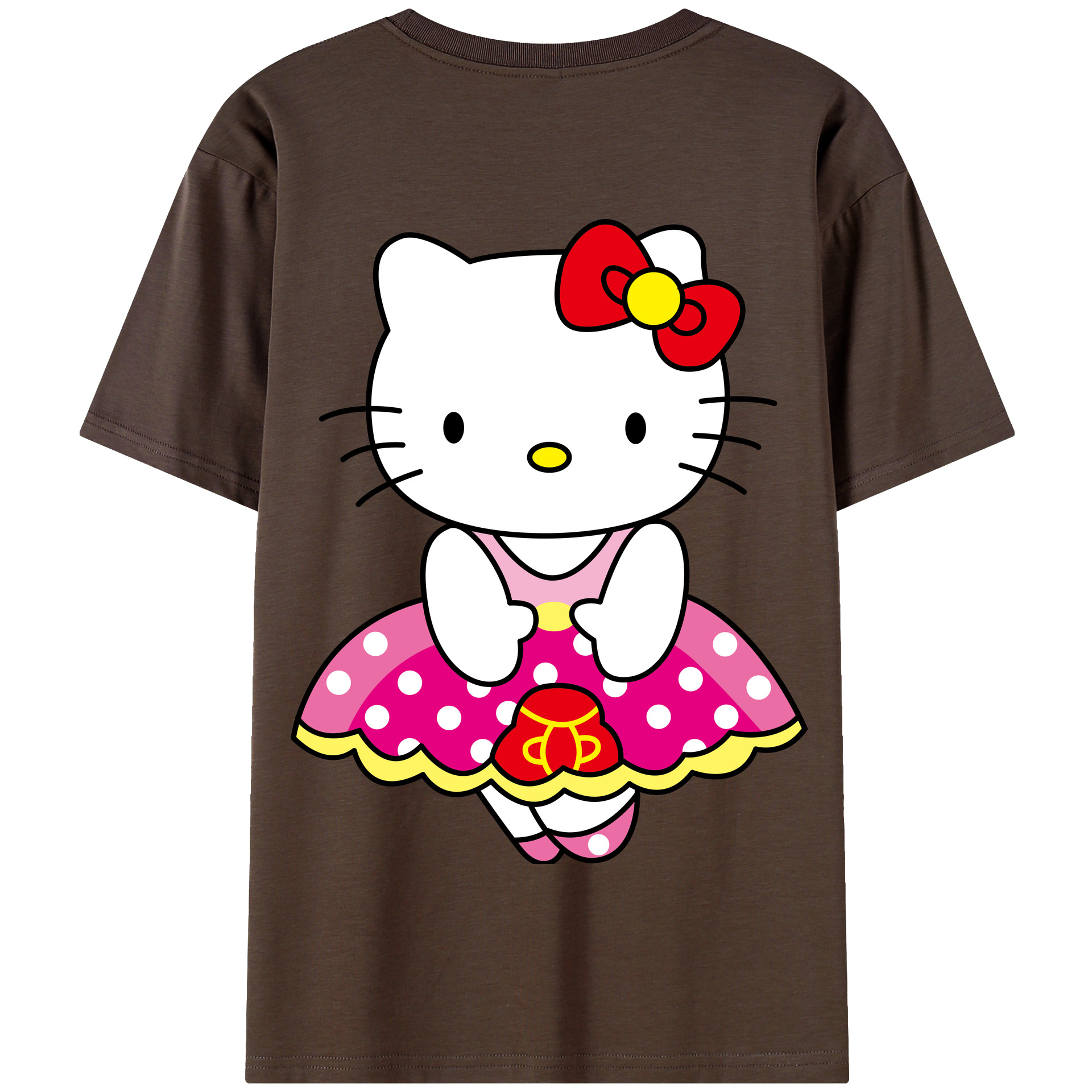 （画像用） Hello Kitty ハローキティ 綿100％半袖Tシャツ（背面プリント）