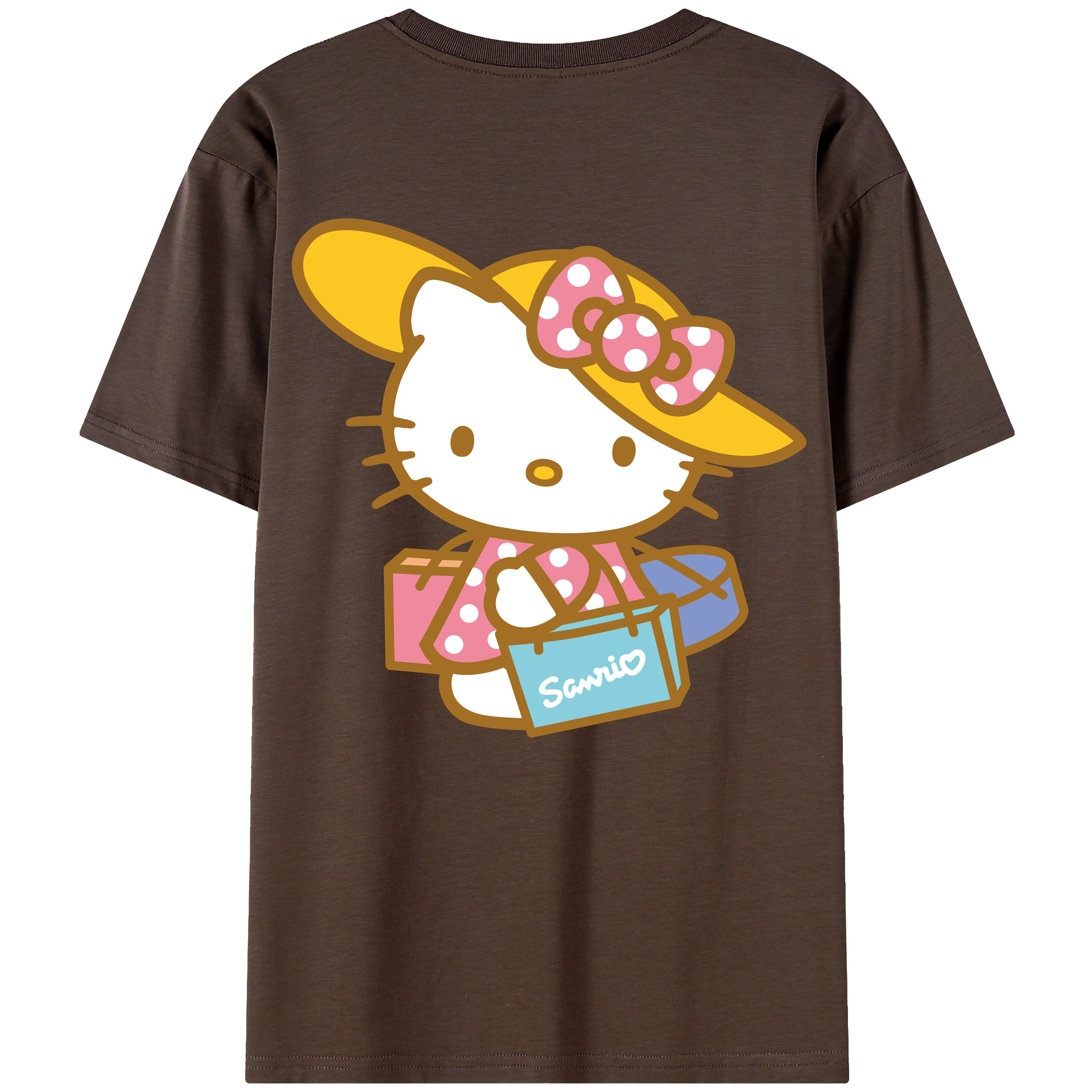 （画像用） Hello Kitty ハローキティ 綿100％半袖Tシャツ（背面プリント）