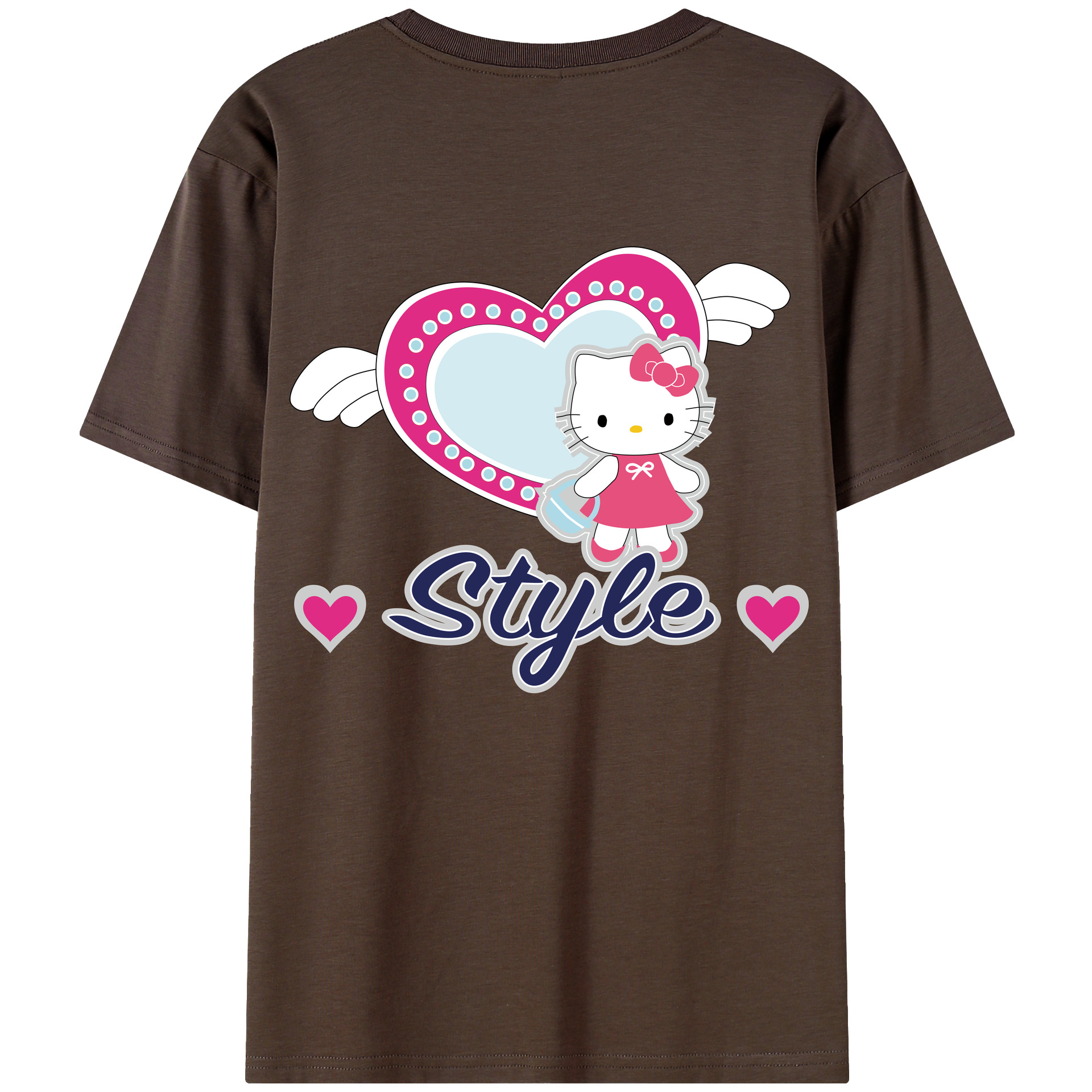 （画像用） Hello Kitty ハローキティ 綿100％半袖Tシャツ（背面プリント）