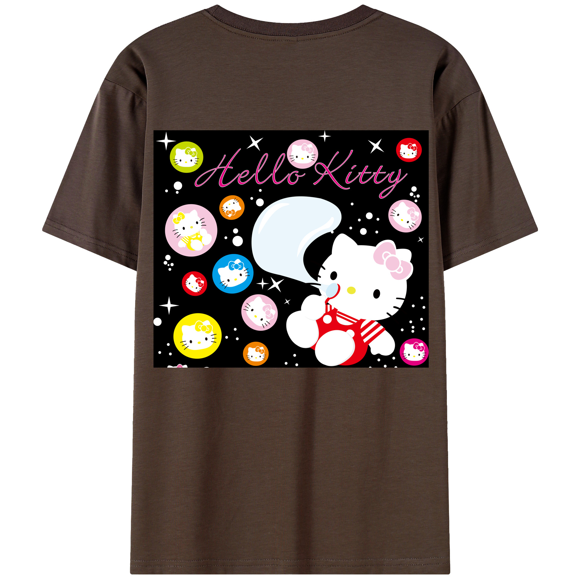 （画像用） Hello Kitty ハローキティ 綿100％半袖Tシャツ（背面プリント）