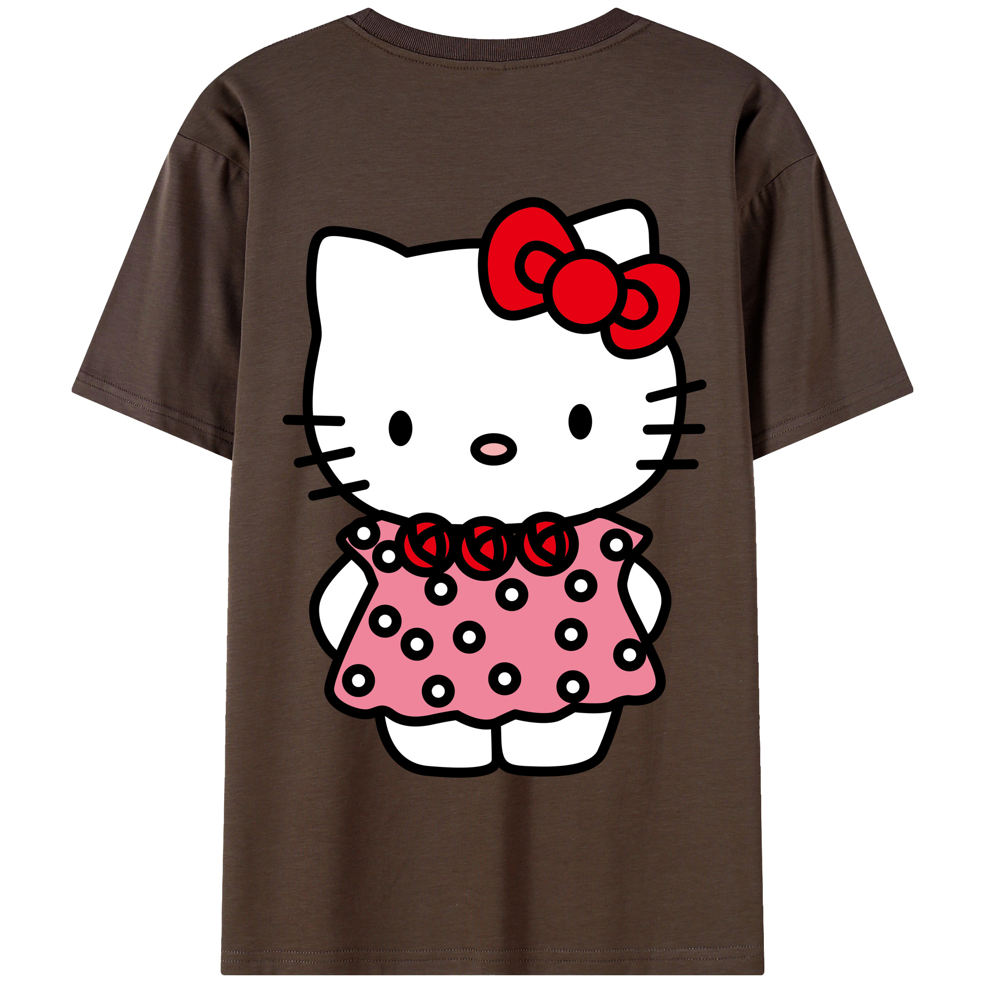 （画像用） Hello Kitty ハローキティ 綿100％半袖Tシャツ（背面プリント）