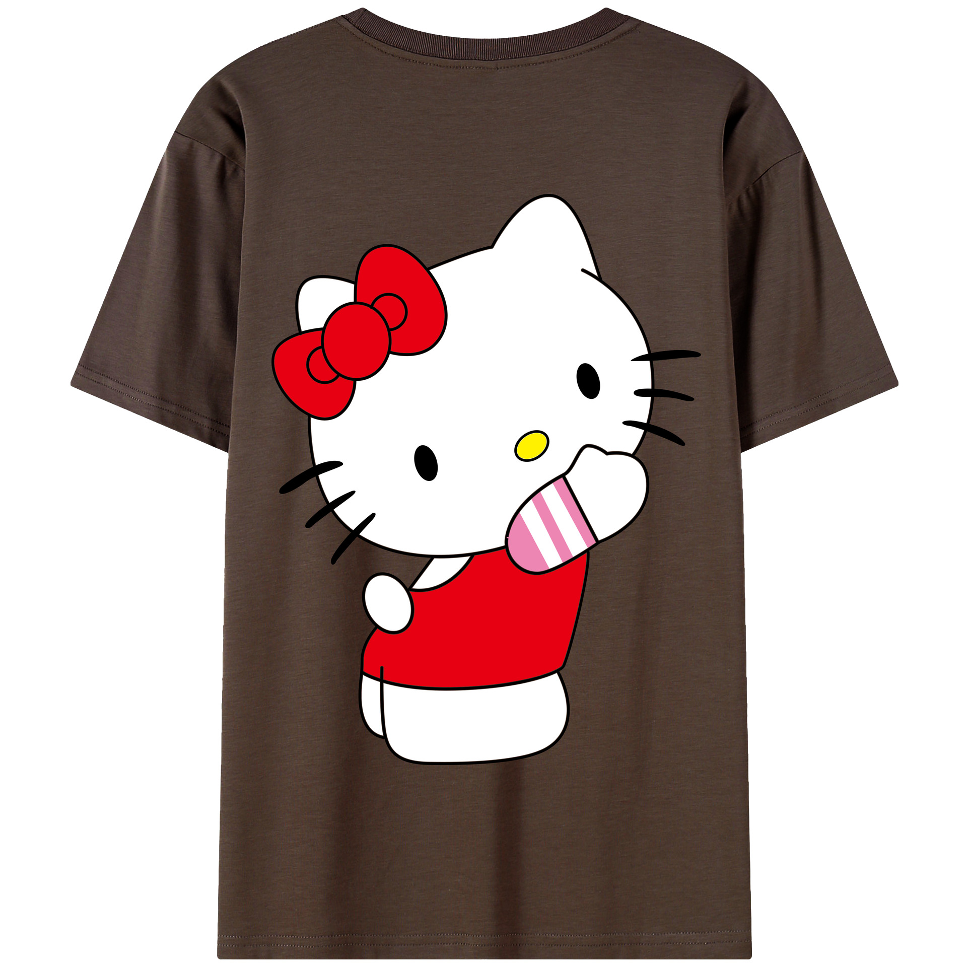 （画像用） Hello Kitty ハローキティ 綿100％半袖Tシャツ（背面プリント）