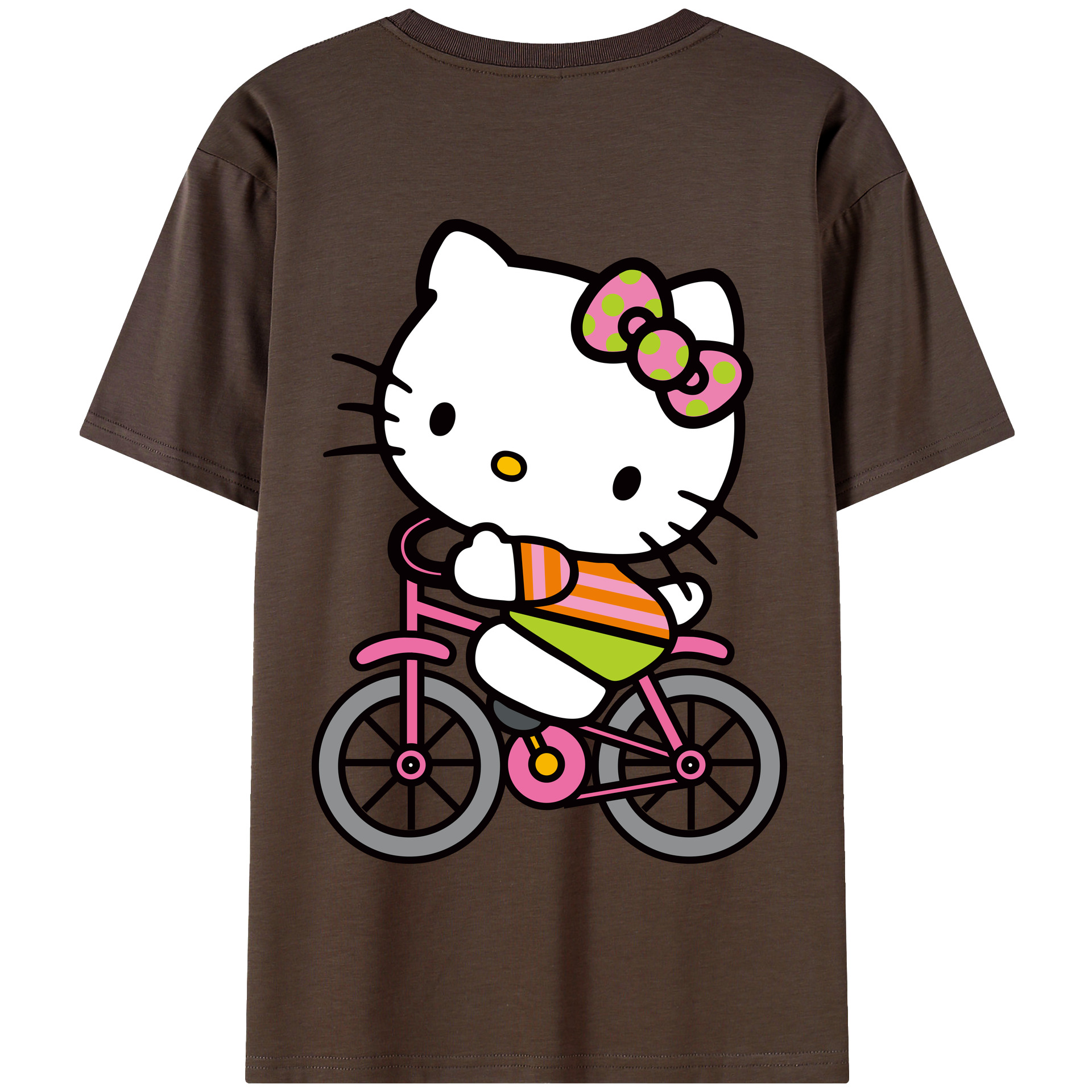 （画像用） Hello Kitty ハローキティ 綿100％半袖Tシャツ（背面プリント）