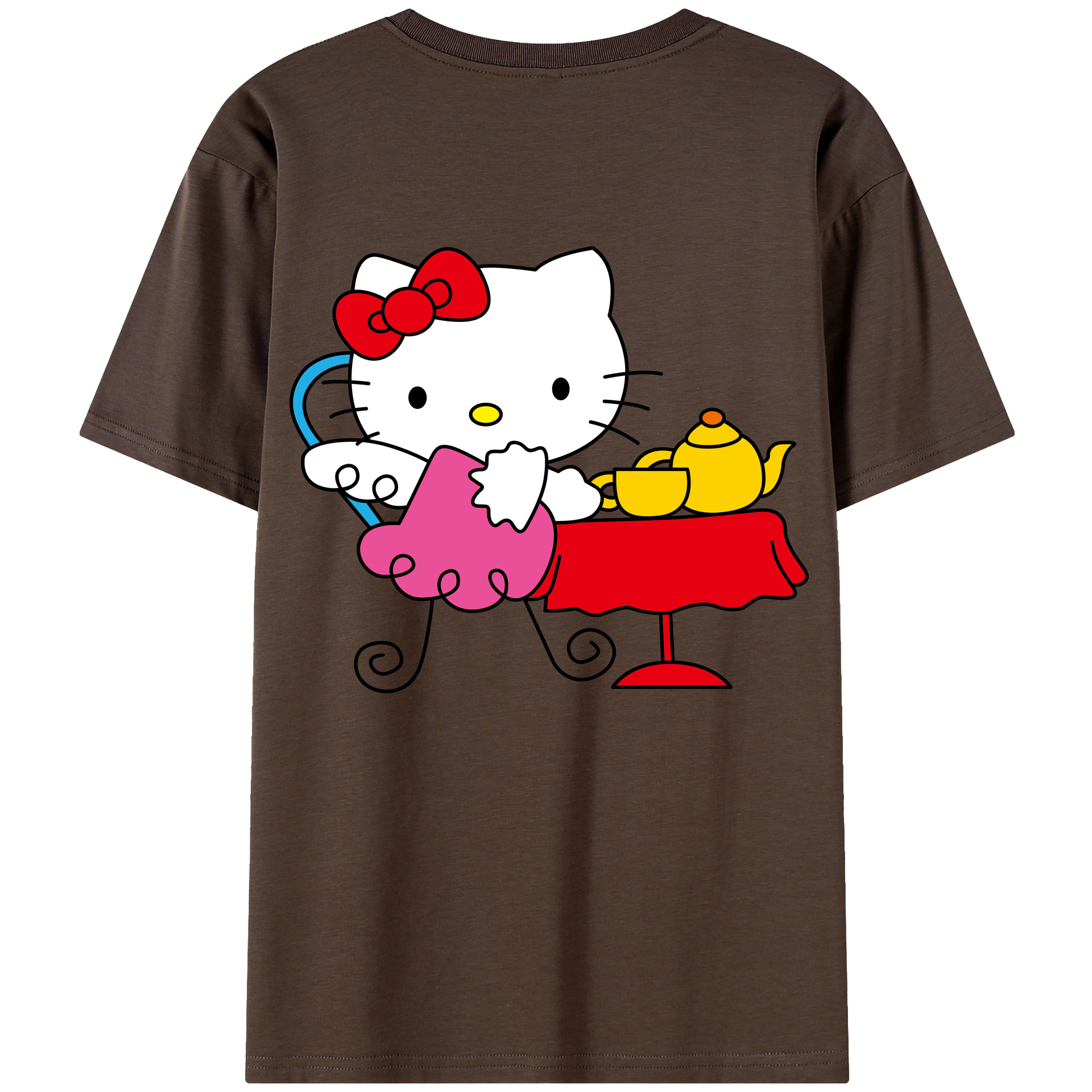 （画像用） Hello Kitty ハローキティ 綿100％半袖Tシャツ（背面プリント）