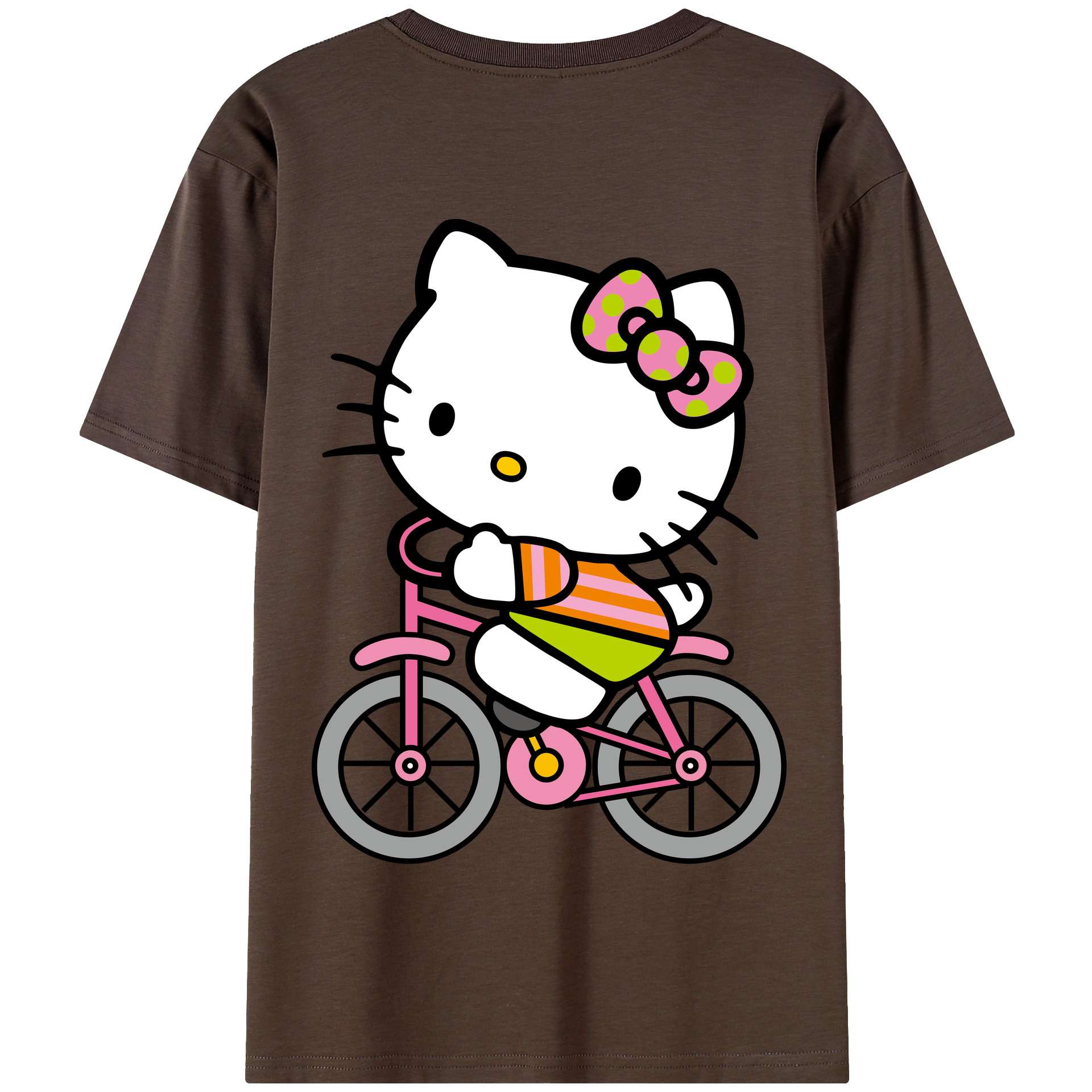 （画像用） Hello Kitty ハローキティ 綿100％半袖Tシャツ（背面プリント）