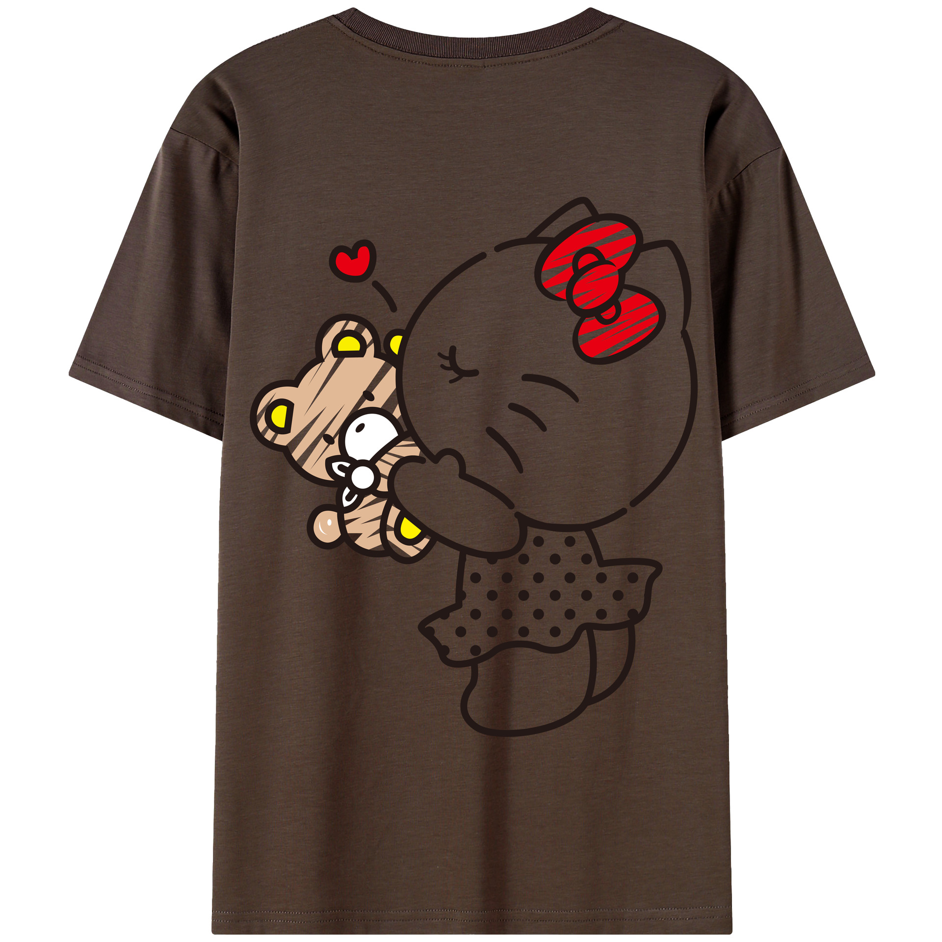 （画像用） Hello Kitty ハローキティ 綿100％半袖Tシャツ（背面プリント）