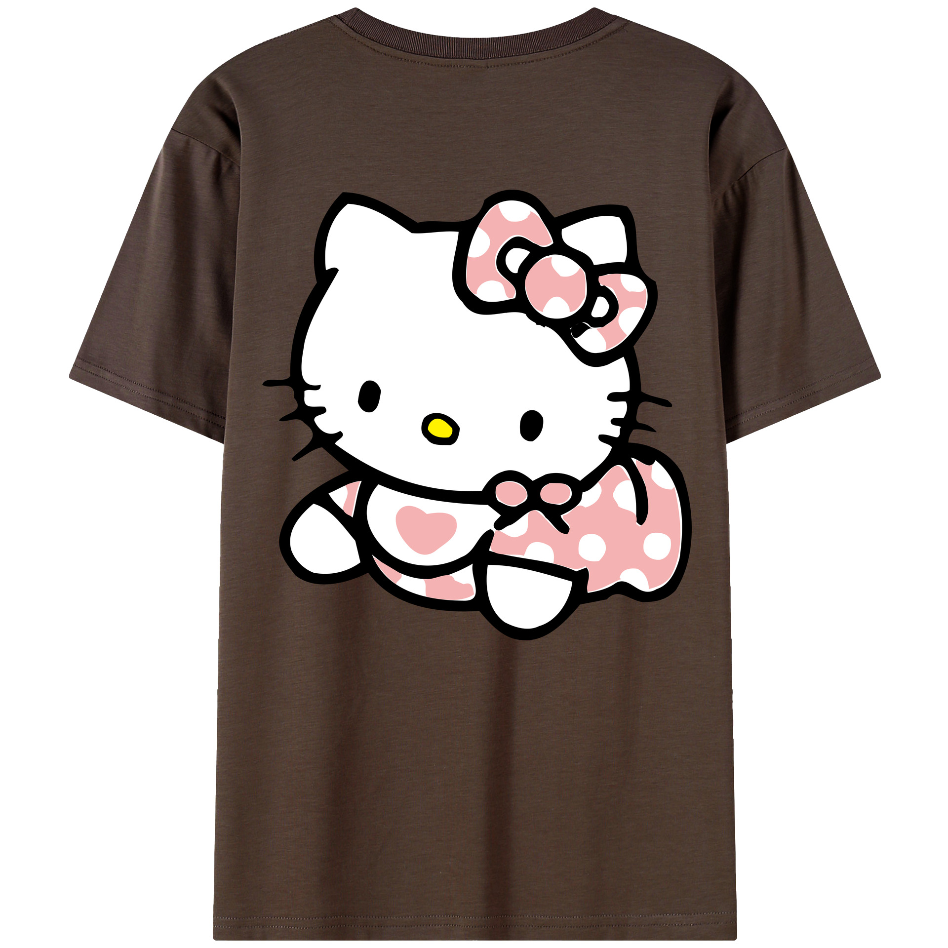 （画像用） Hello Kitty ハローキティ 綿100％半袖Tシャツ（背面プリント）