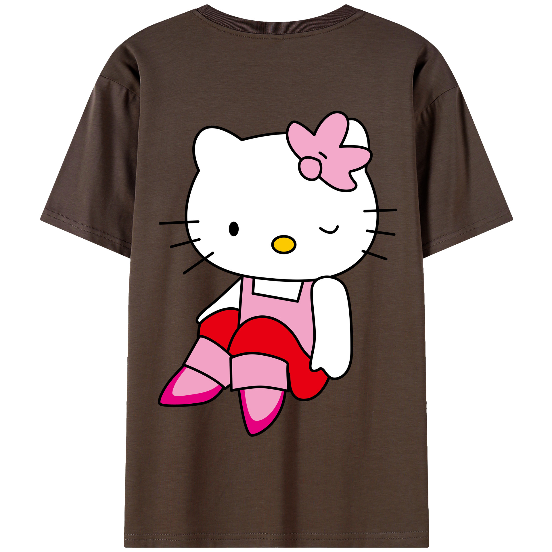 （画像用） Hello Kitty ハローキティ 綿100％半袖Tシャツ（背面プリント）