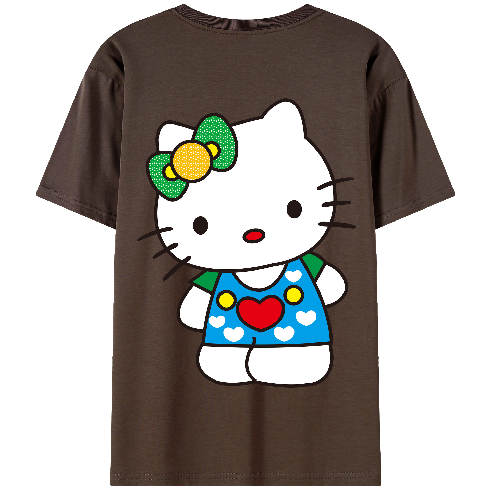 （画像用） Hello Kitty ハローキティ 綿100％半袖Tシャツ（背面プリント）