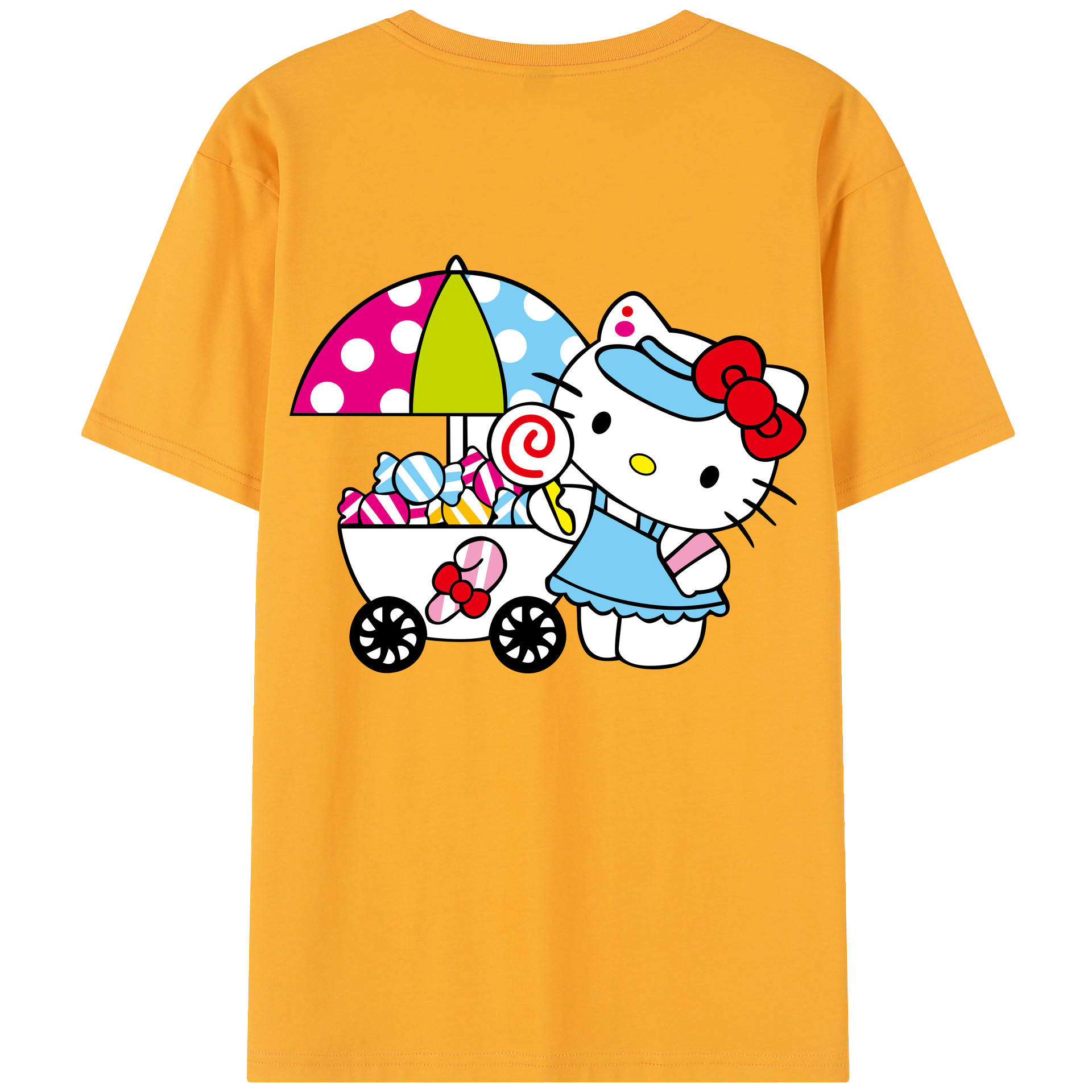 （画像用） Hello Kitty ハローキティ 綿100％半袖Tシャツ（背面プリント）