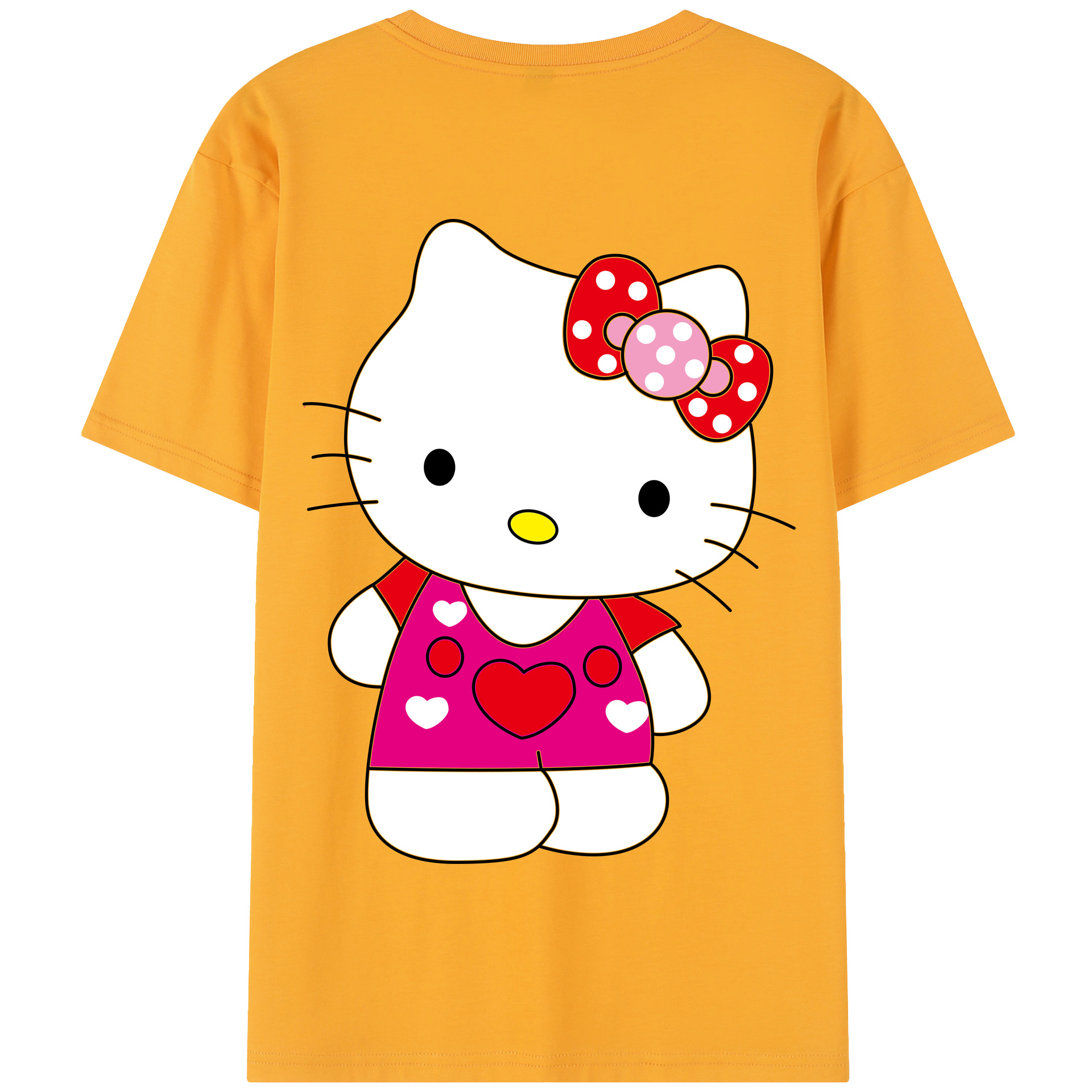 （画像用） Hello Kitty ハローキティ 綿100％半袖Tシャツ（背面プリント）