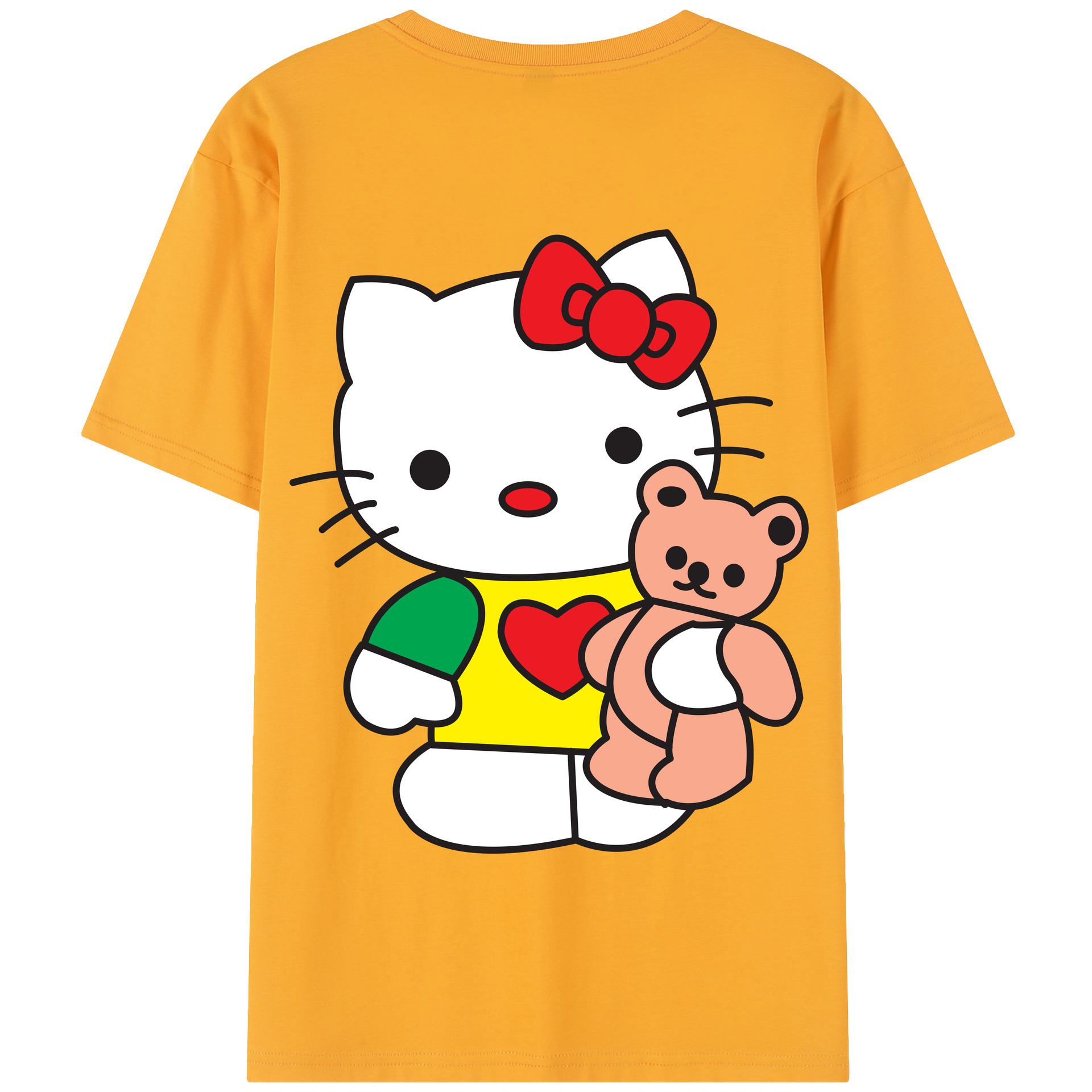 （画像用） Hello Kitty ハローキティ 綿100％半袖Tシャツ（背面プリント）