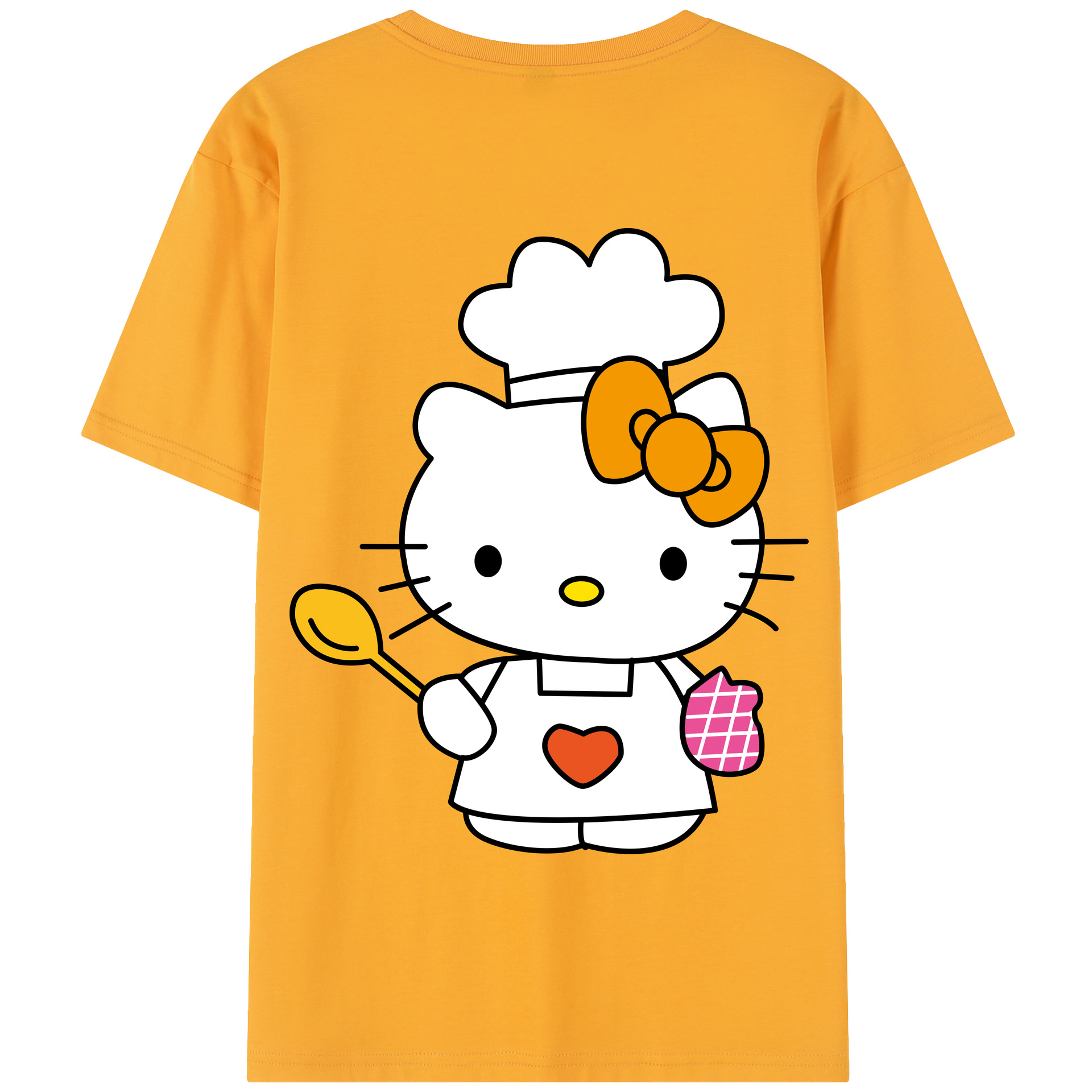 （画像用） Hello Kitty ハローキティ 綿100％半袖Tシャツ（背面プリント）