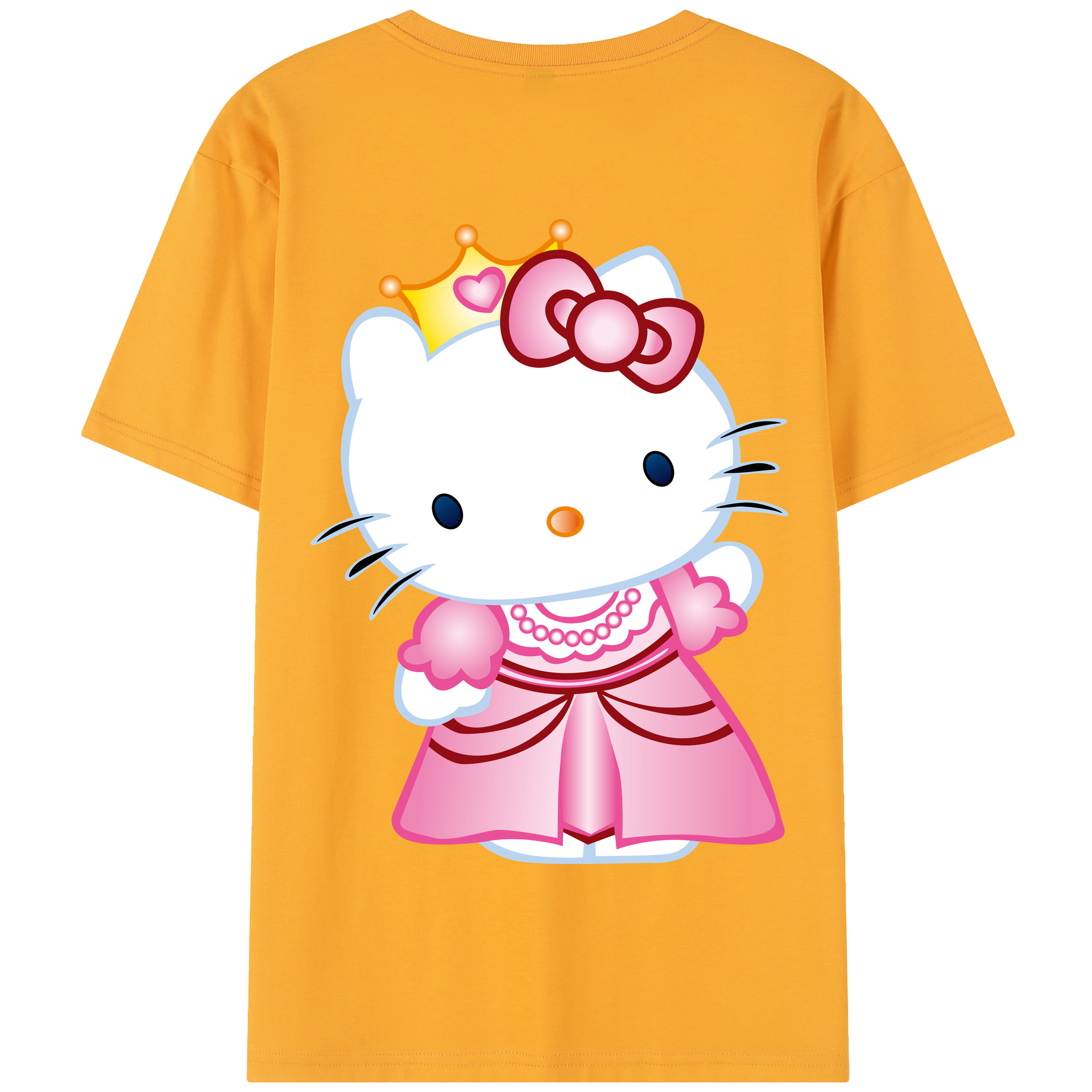 （画像用） Hello Kitty ハローキティ 綿100％半袖Tシャツ（背面プリント）