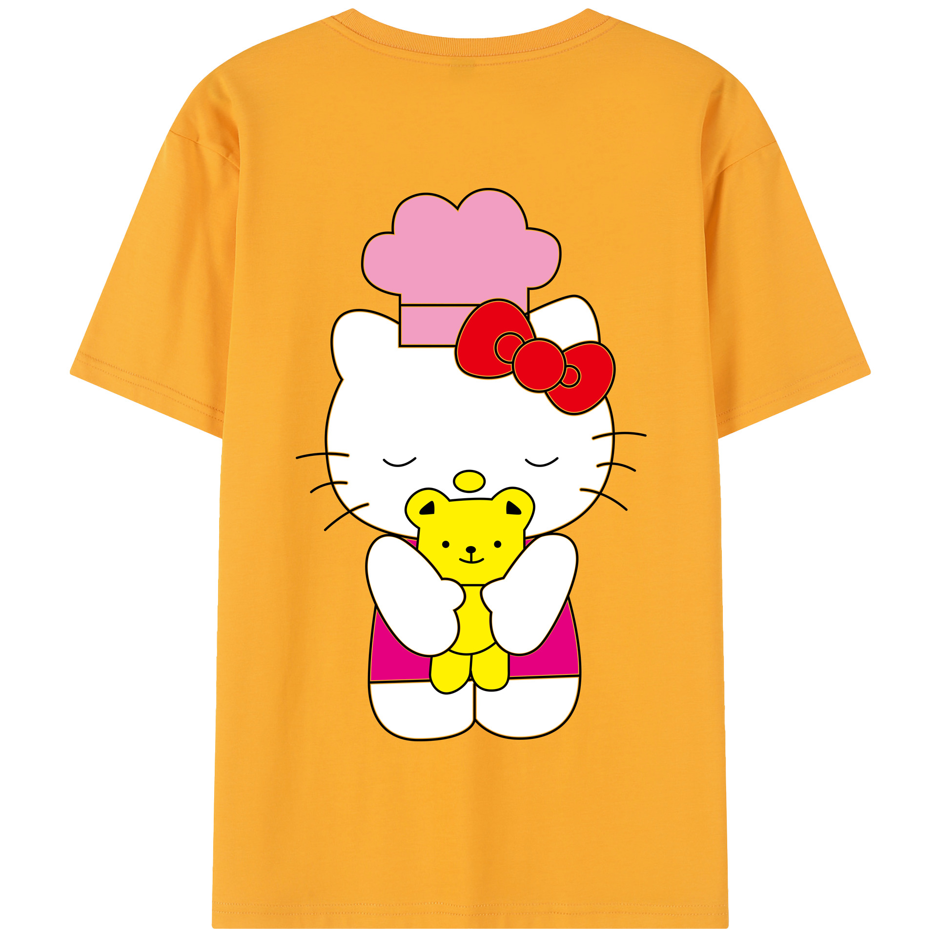 （画像用） Hello Kitty ハローキティ 綿100％半袖Tシャツ（背面プリント）