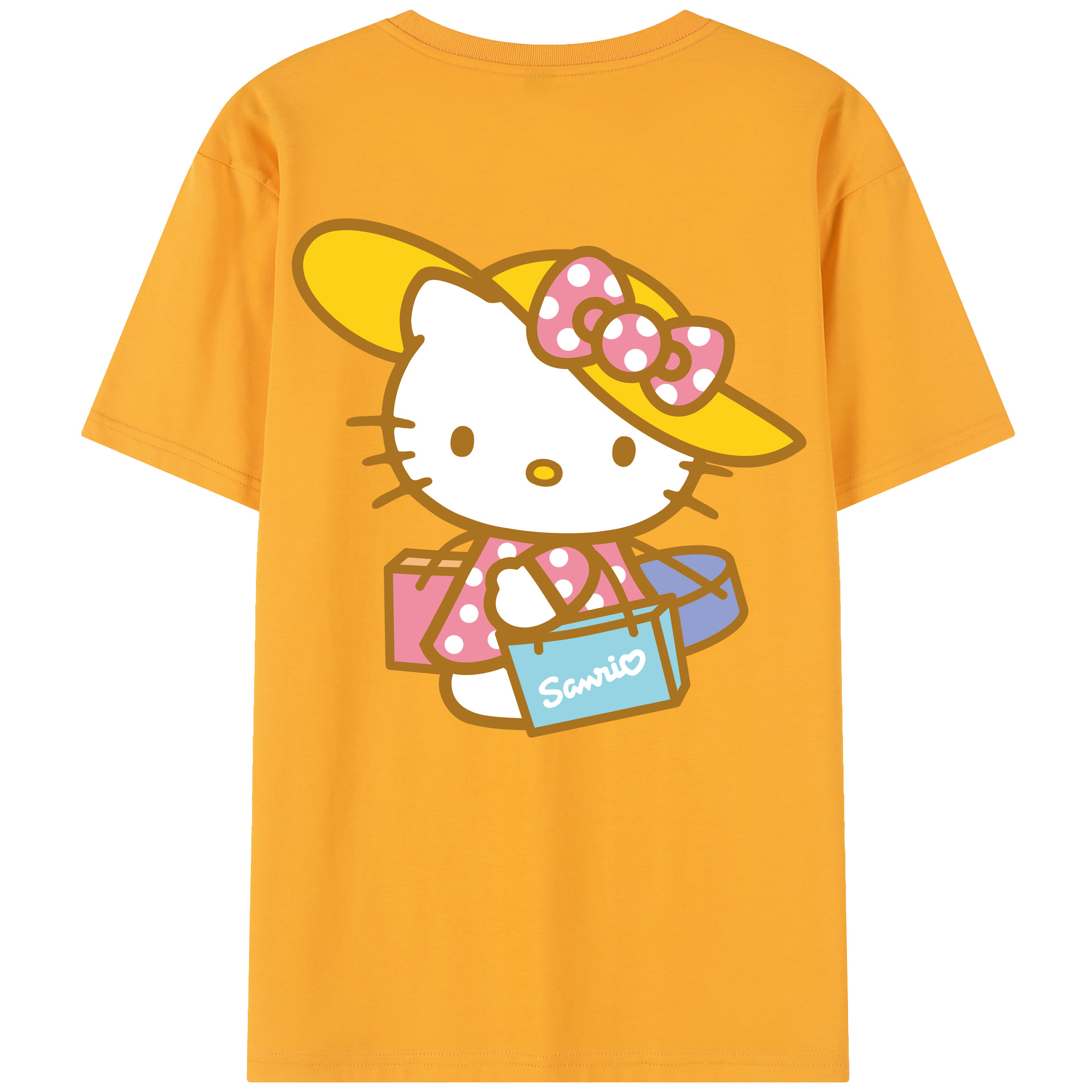 （画像用） Hello Kitty ハローキティ 綿100％半袖Tシャツ（背面プリント）