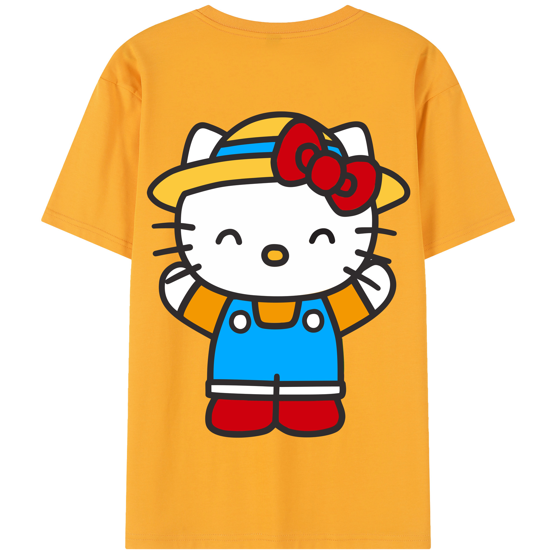 （画像用） Hello Kitty ハローキティ 綿100％半袖Tシャツ（背面プリント）