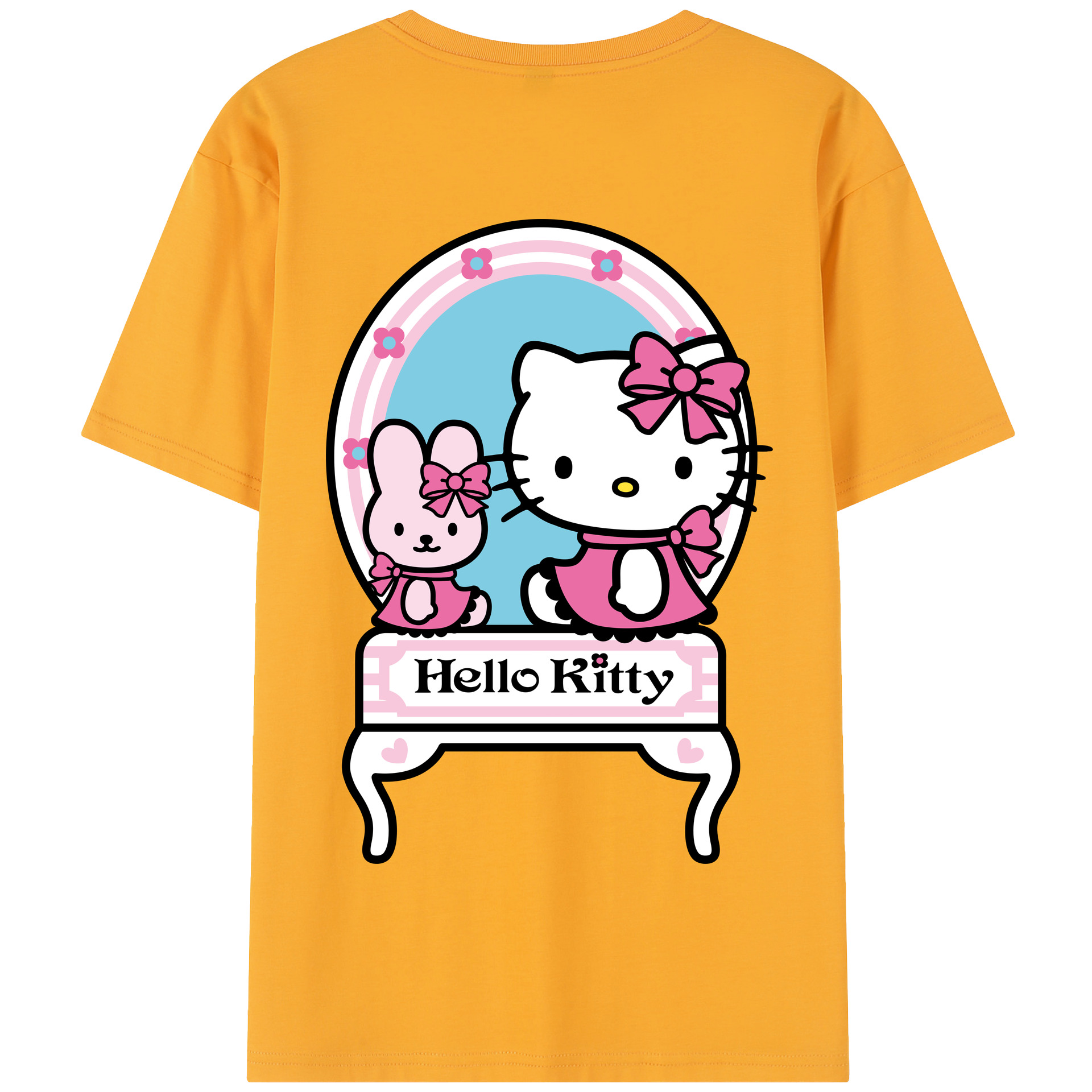 （画像用） Hello Kitty ハローキティ 綿100％半袖Tシャツ（背面プリント）