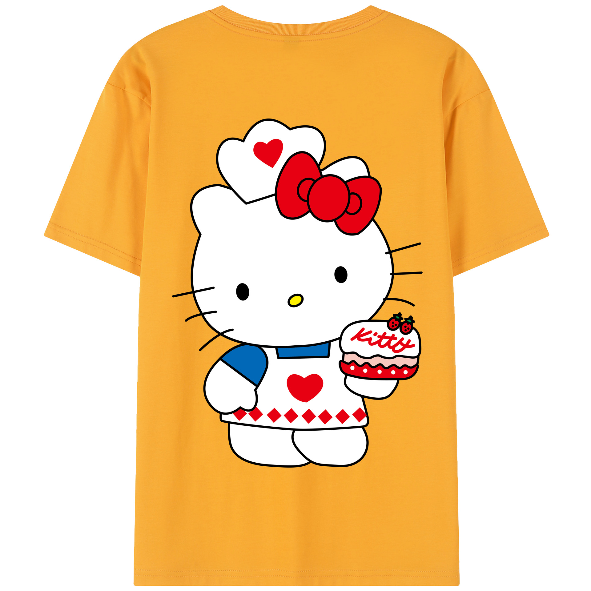 （画像用） Hello Kitty ハローキティ 綿100％半袖Tシャツ（背面プリント）