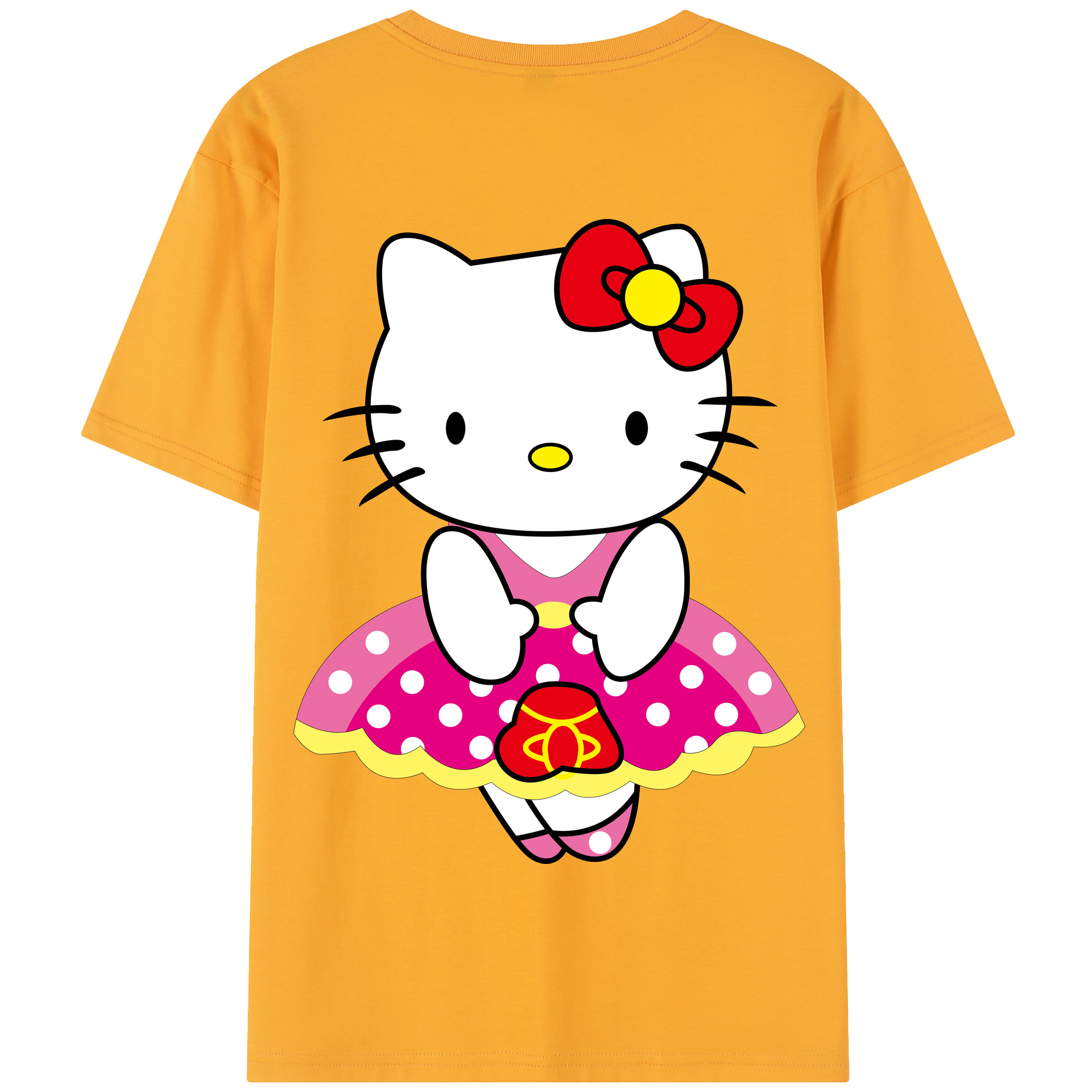 （画像用） Hello Kitty ハローキティ 綿100％半袖Tシャツ（背面プリント）