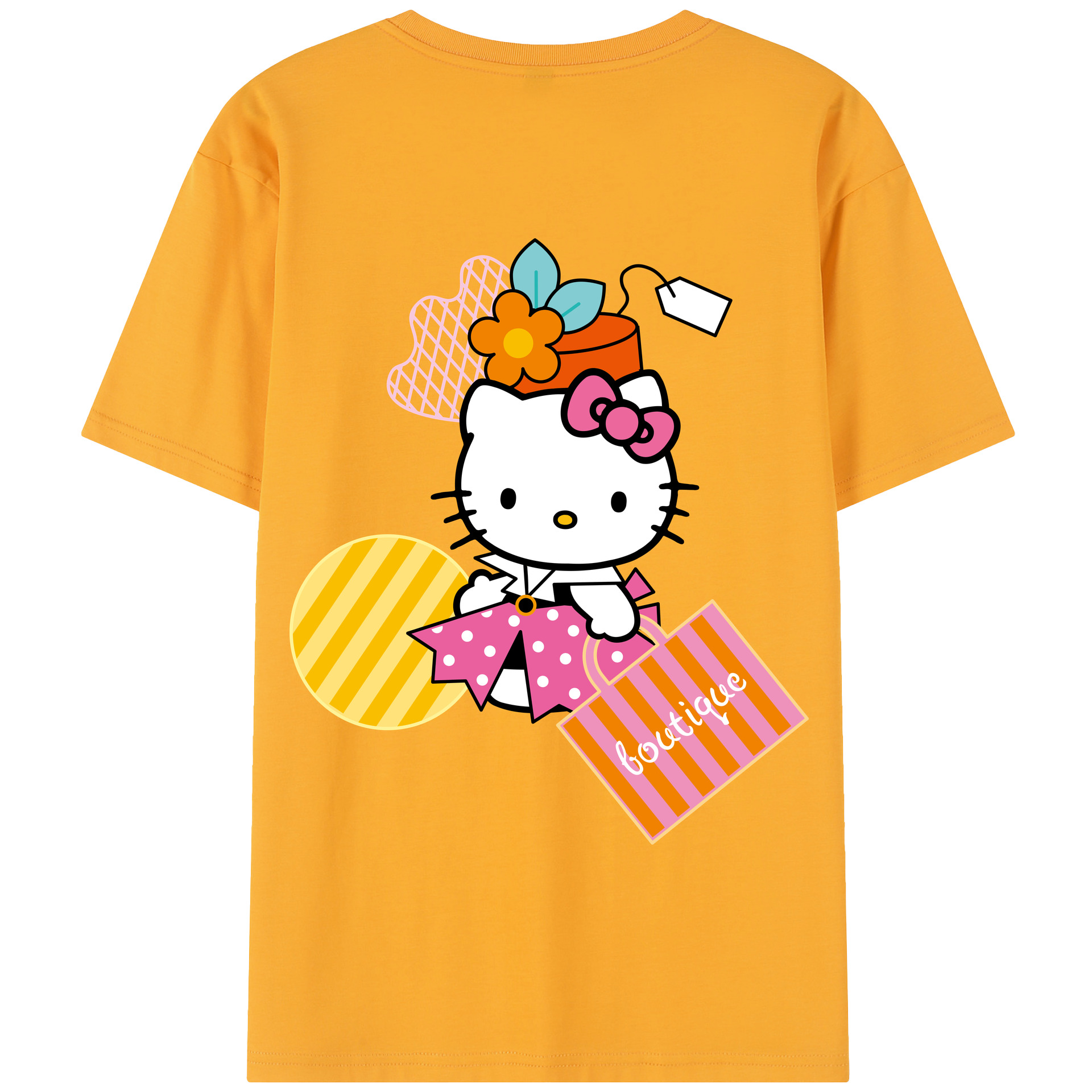（画像用） Hello Kitty ハローキティ 綿100％半袖Tシャツ（背面プリント）