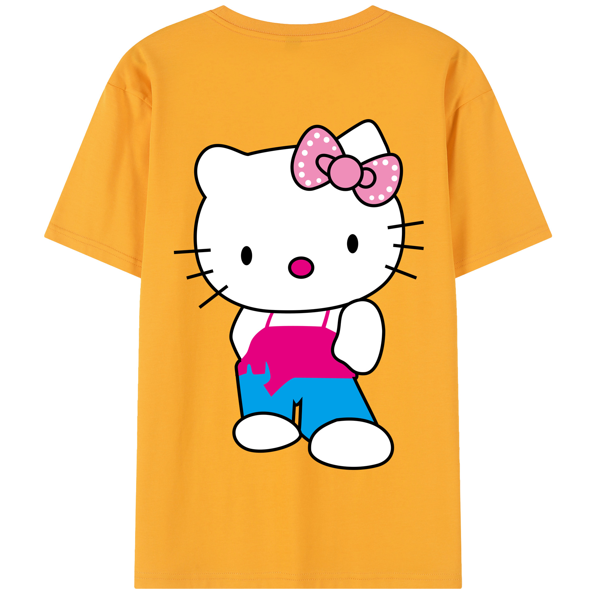 （画像用） Hello Kitty ハローキティ 綿100％半袖Tシャツ（背面プリント）