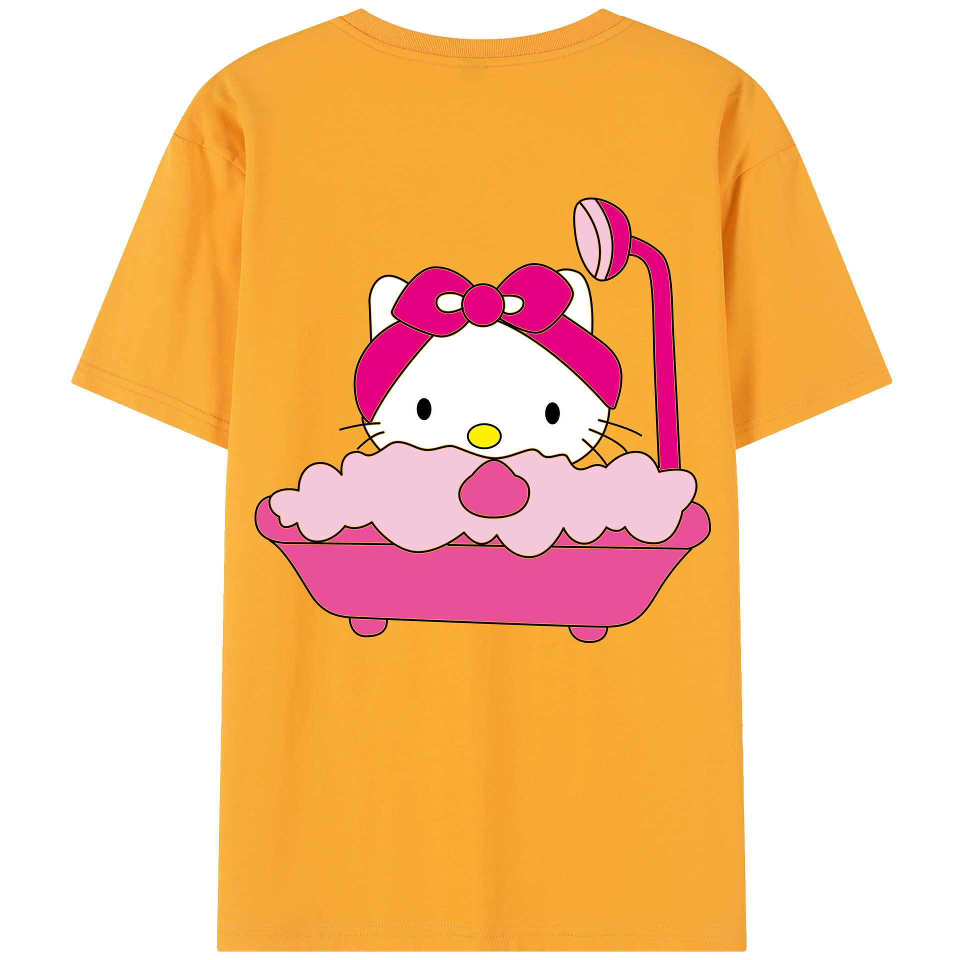 （画像用） Hello Kitty ハローキティ 綿100％半袖Tシャツ（背面プリント）