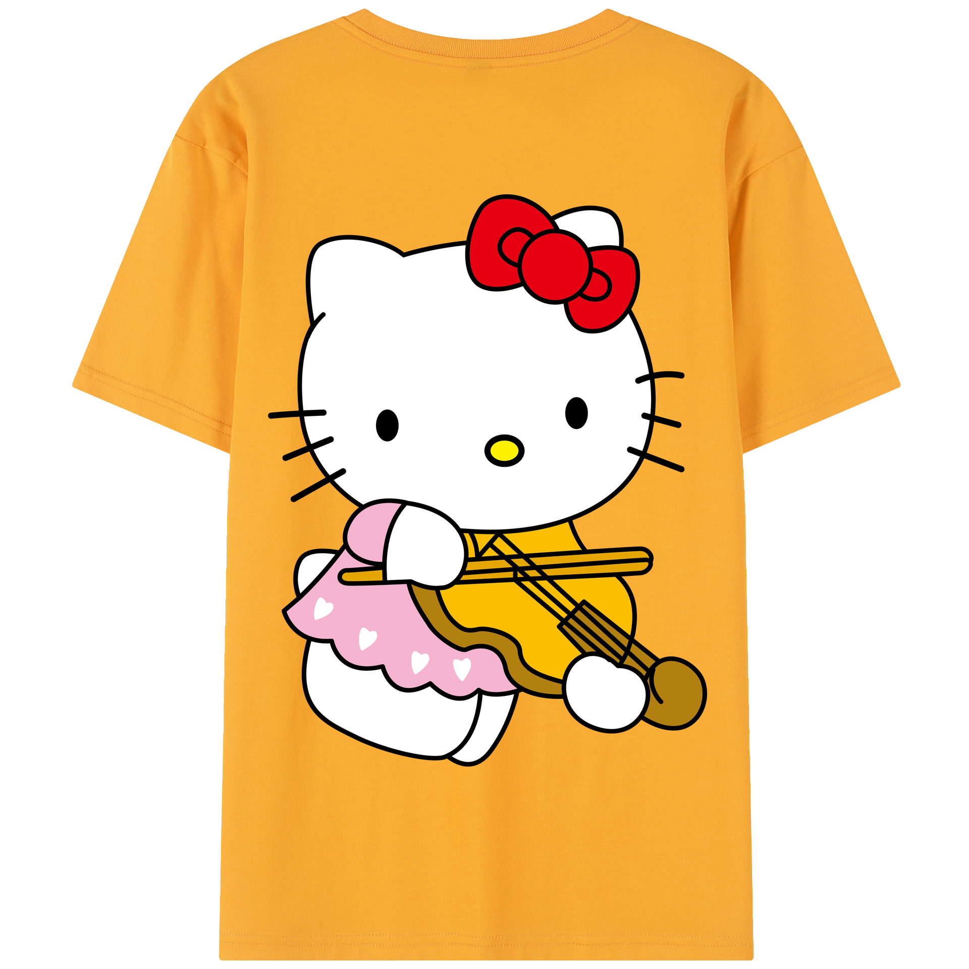 （画像用） Hello Kitty ハローキティ 綿100％半袖Tシャツ（背面プリント）