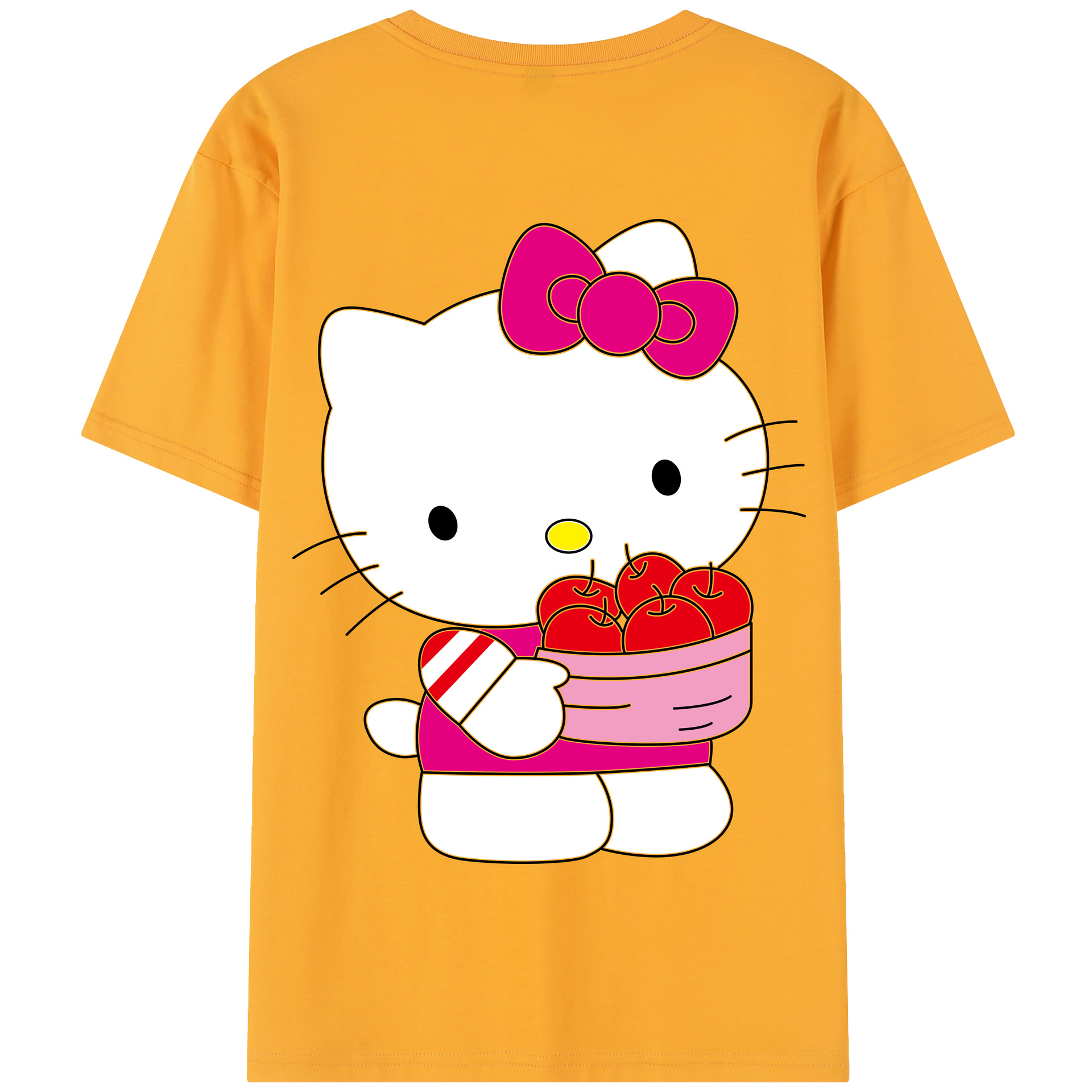 （画像用） Hello Kitty ハローキティ 綿100％半袖Tシャツ（背面プリント）