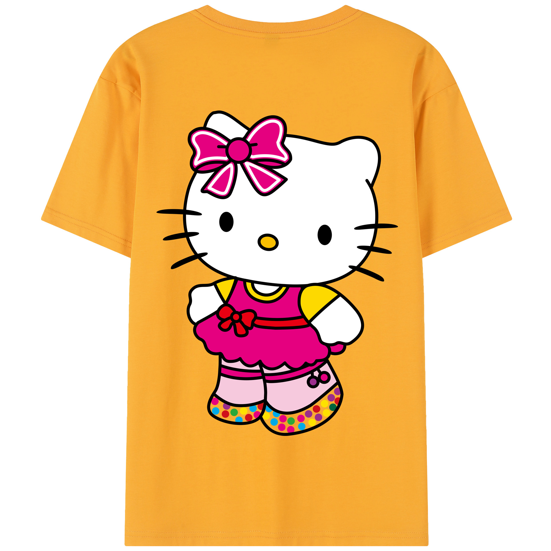 （画像用） Hello Kitty ハローキティ 綿100％半袖Tシャツ（背面プリント）
