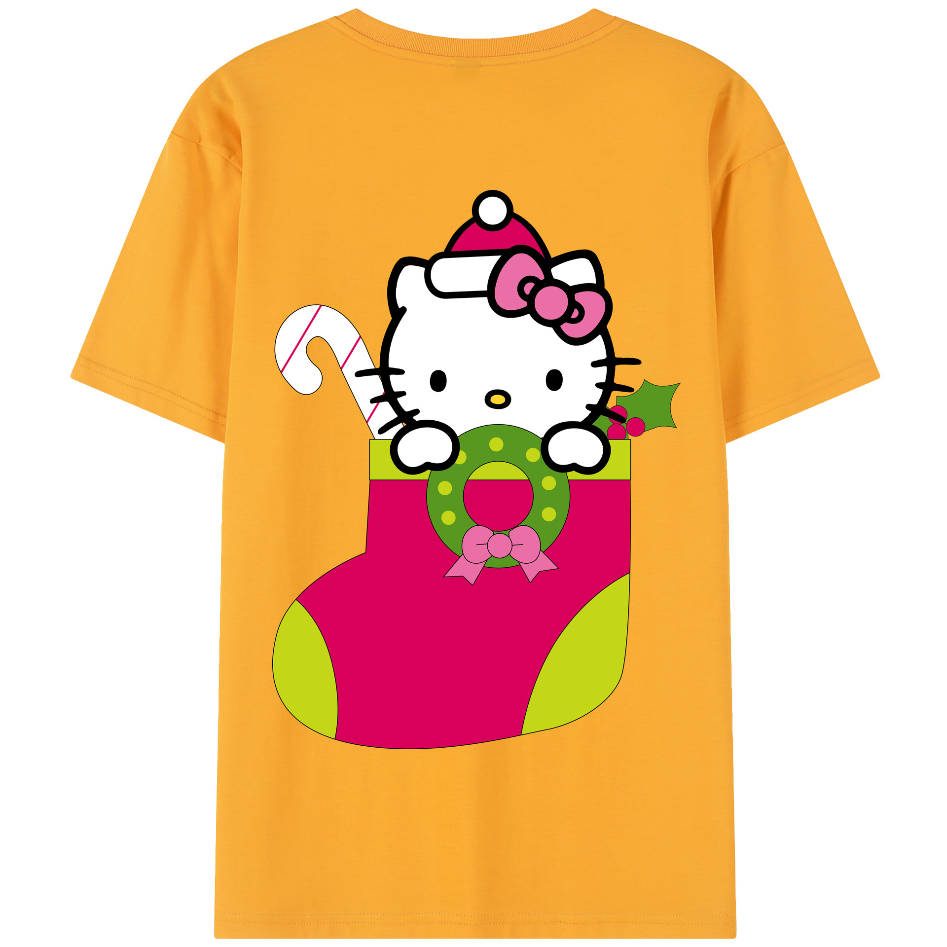 （画像用） Hello Kitty ハローキティ 綿100％半袖Tシャツ（背面プリント）