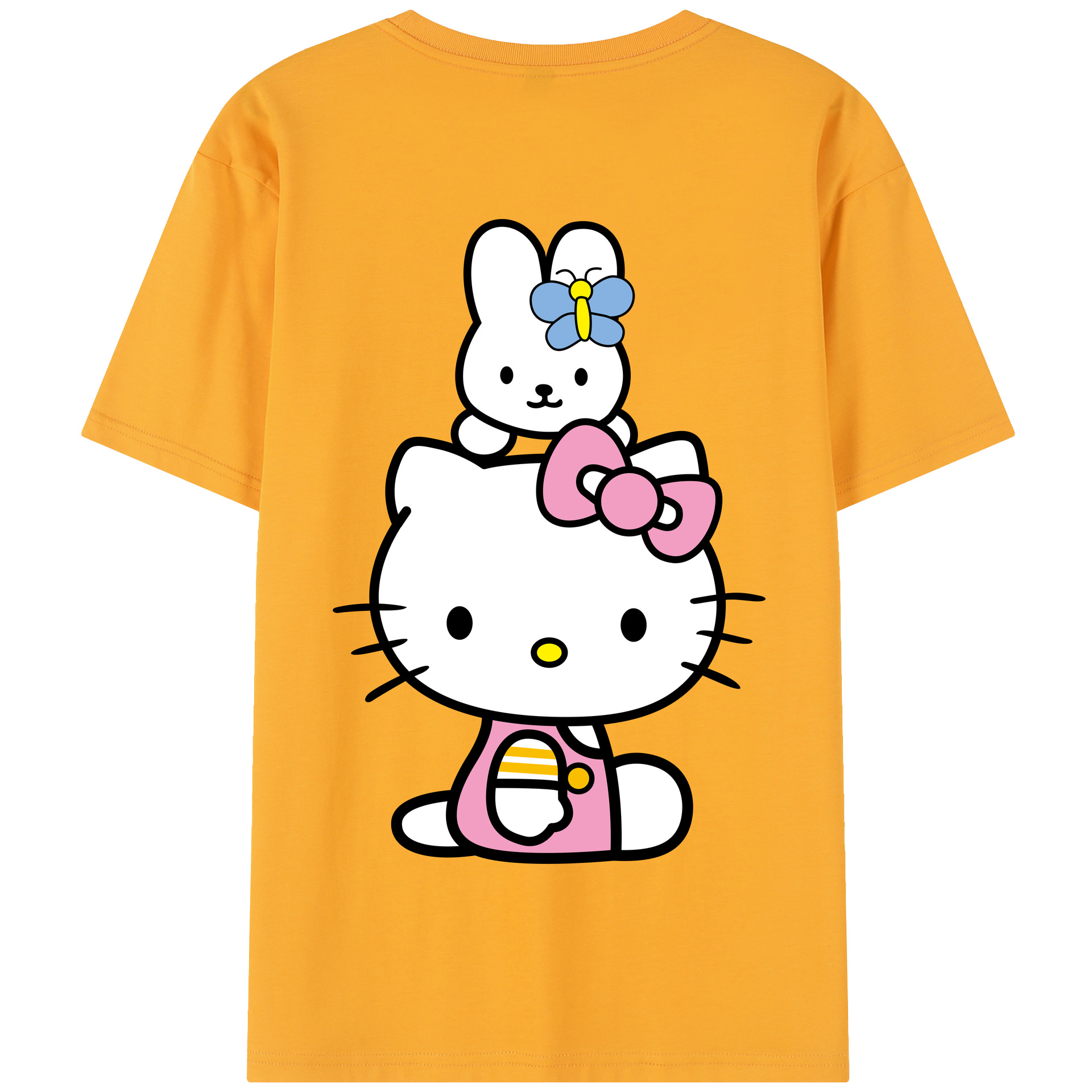 （画像用） Hello Kitty ハローキティ 綿100％半袖Tシャツ（背面プリント）