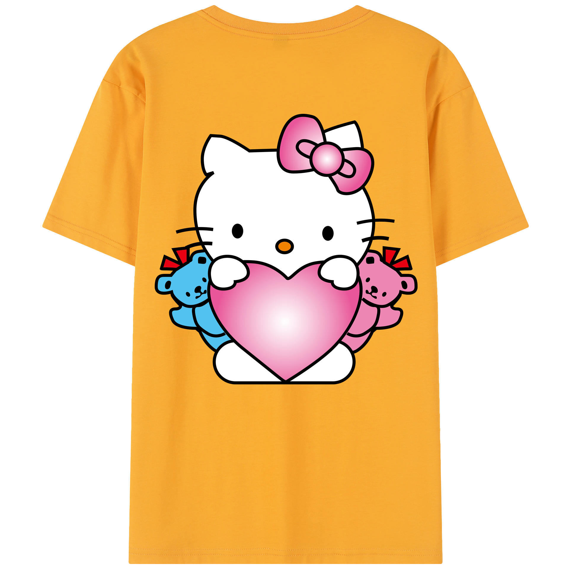 （画像用） Hello Kitty ハローキティ 綿100％半袖Tシャツ（背面プリント）