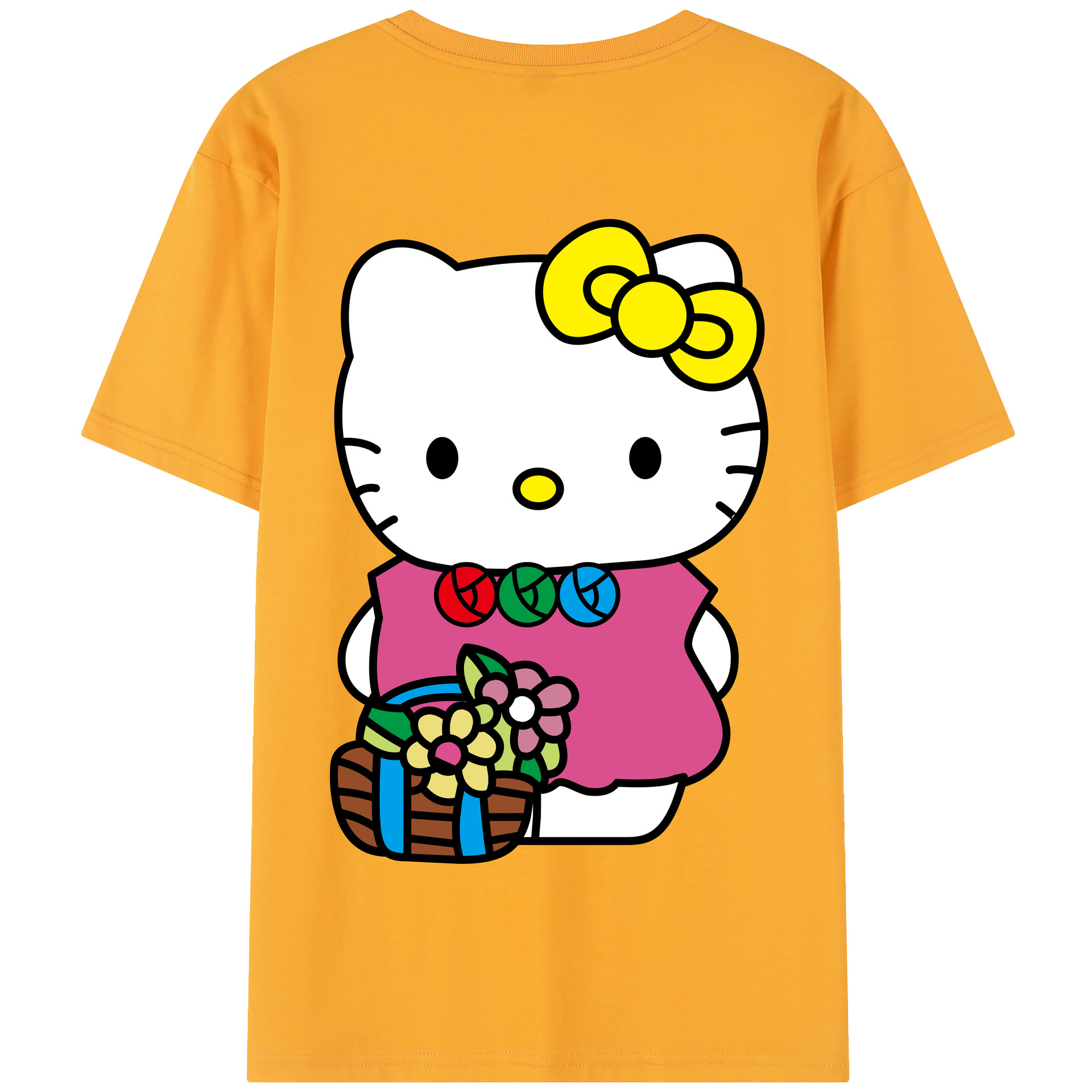 （画像用） Hello Kitty ハローキティ 綿100％半袖Tシャツ（背面プリント）