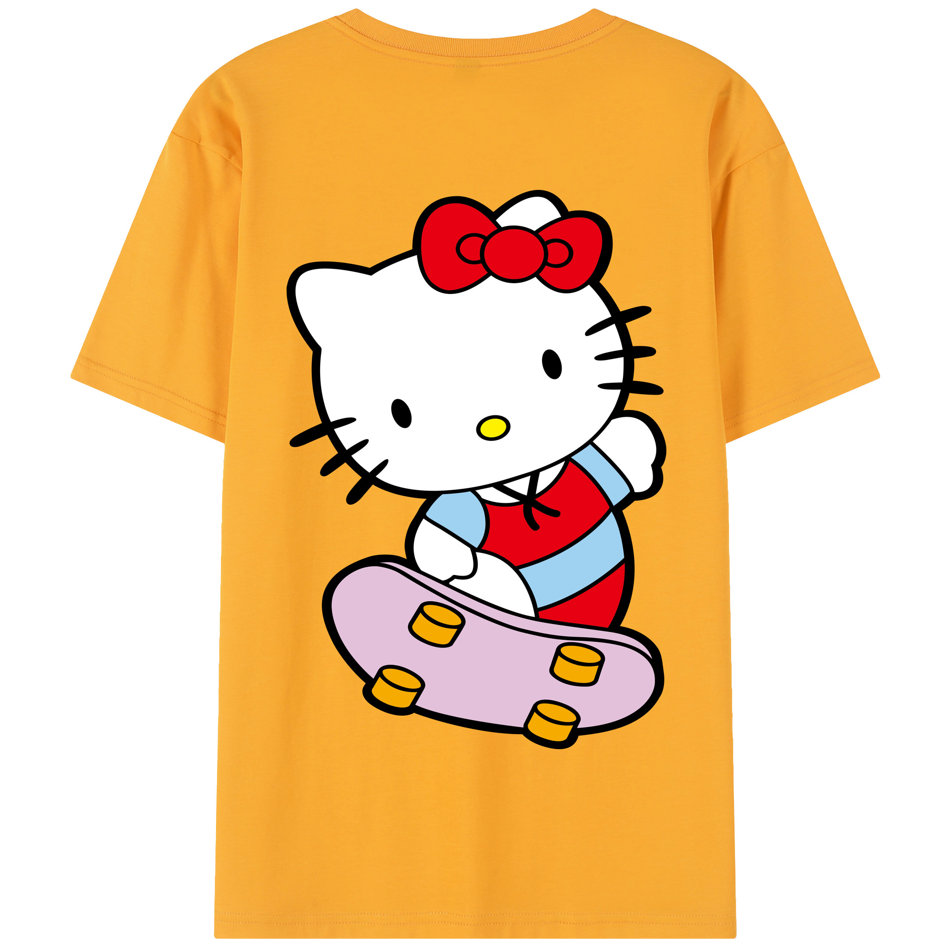 （画像用） Hello Kitty ハローキティ 綿100％半袖Tシャツ（背面プリント）
