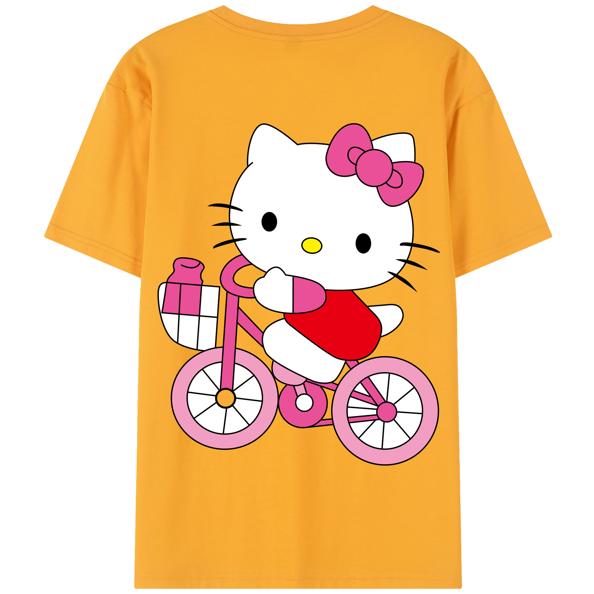 （画像用） Hello Kitty ハローキティ 綿100％半袖Tシャツ（背面プリント）