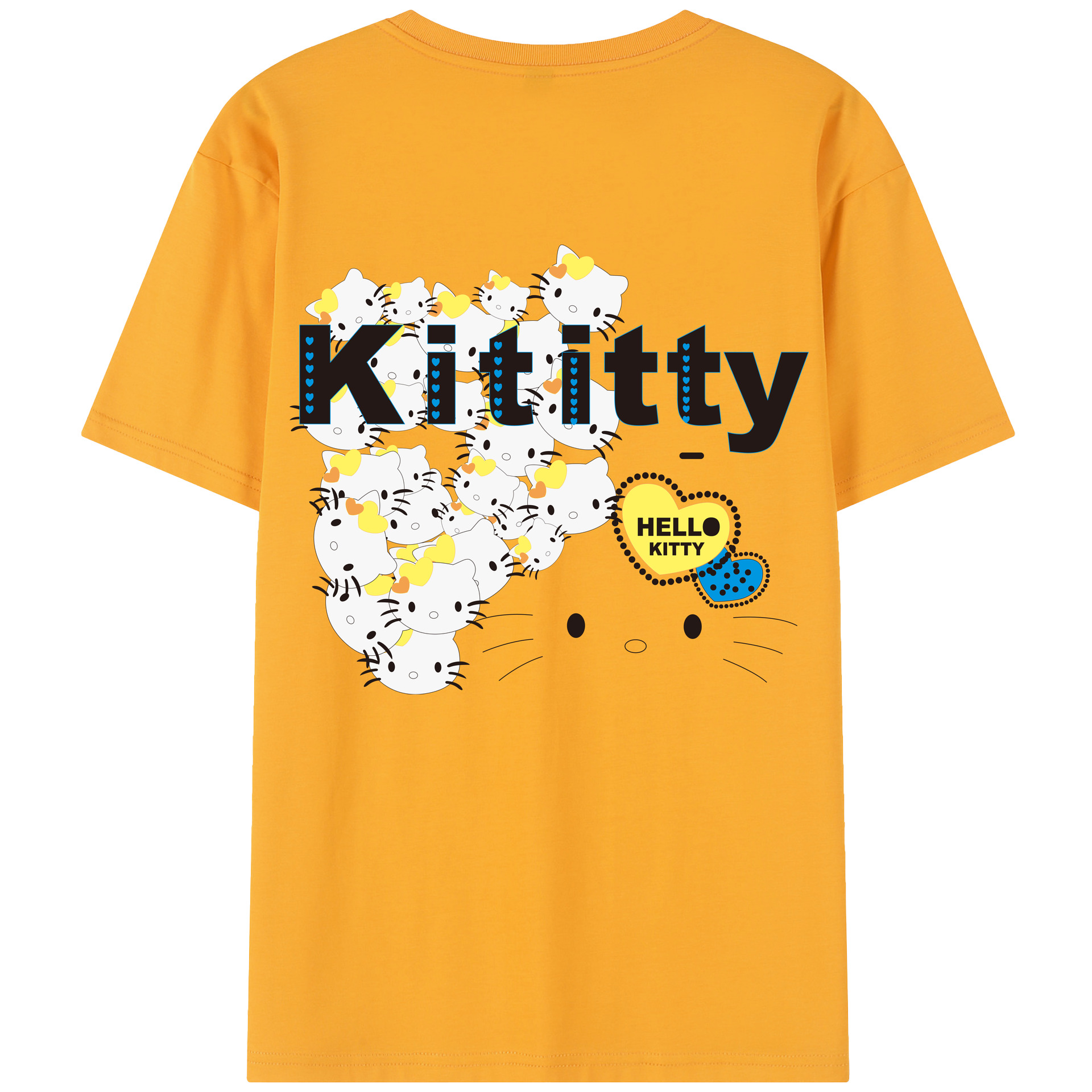 （画像用） Hello Kitty ハローキティ 綿100％半袖Tシャツ（背面プリント）