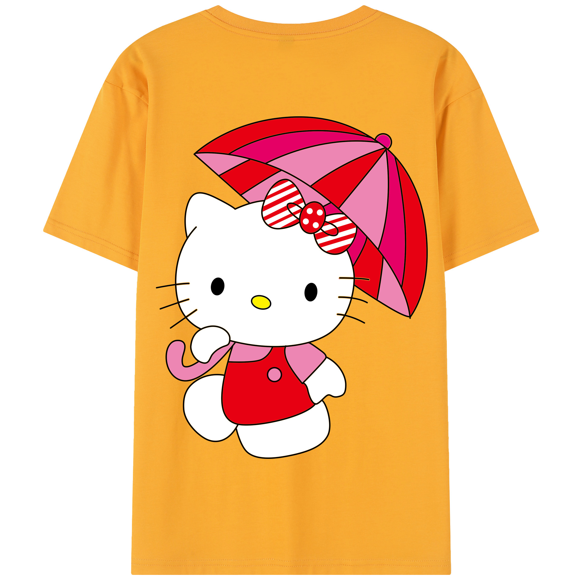 （画像用） Hello Kitty ハローキティ 綿100％半袖Tシャツ（背面プリント）