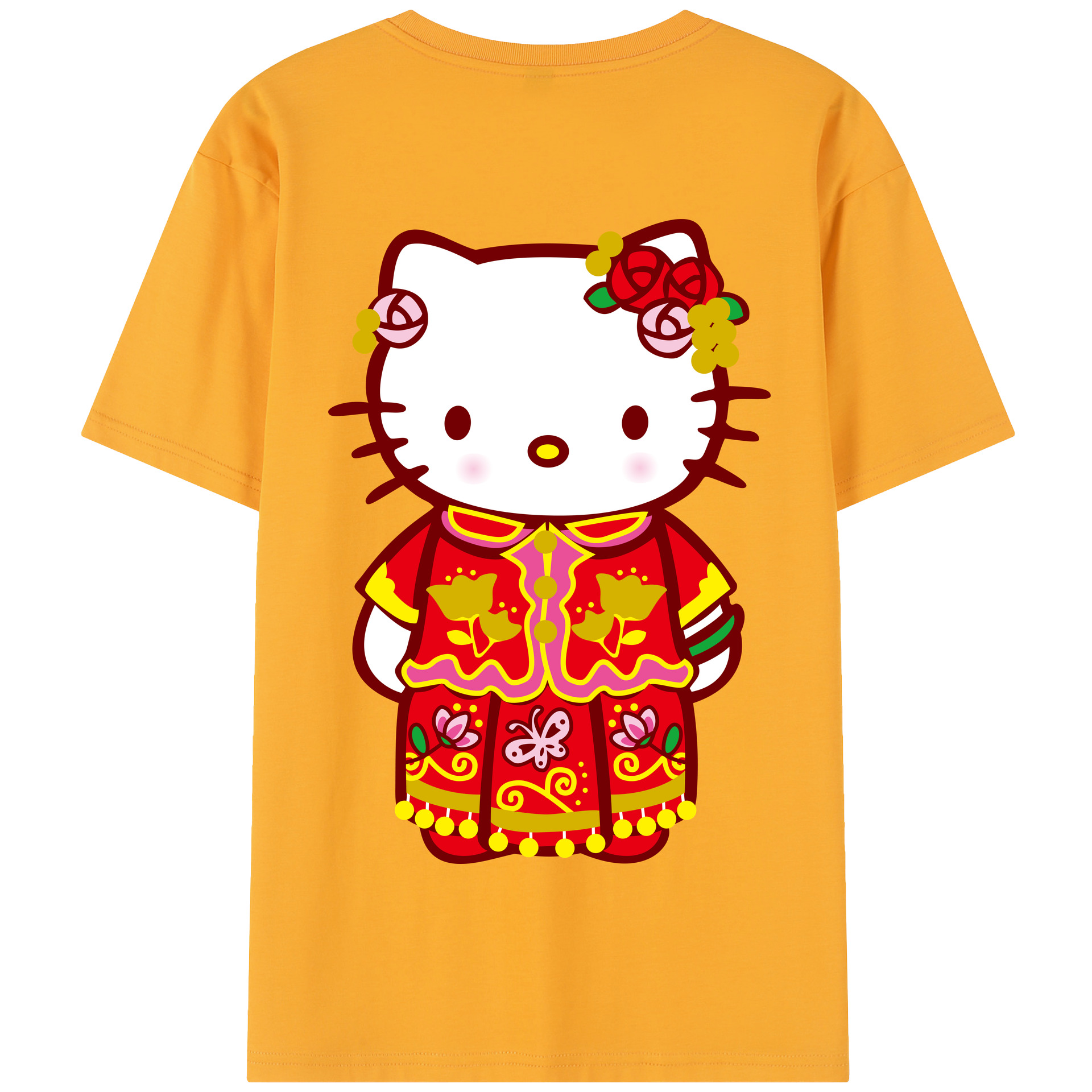 （画像用） Hello Kitty ハローキティ 綿100％半袖Tシャツ（背面プリント）