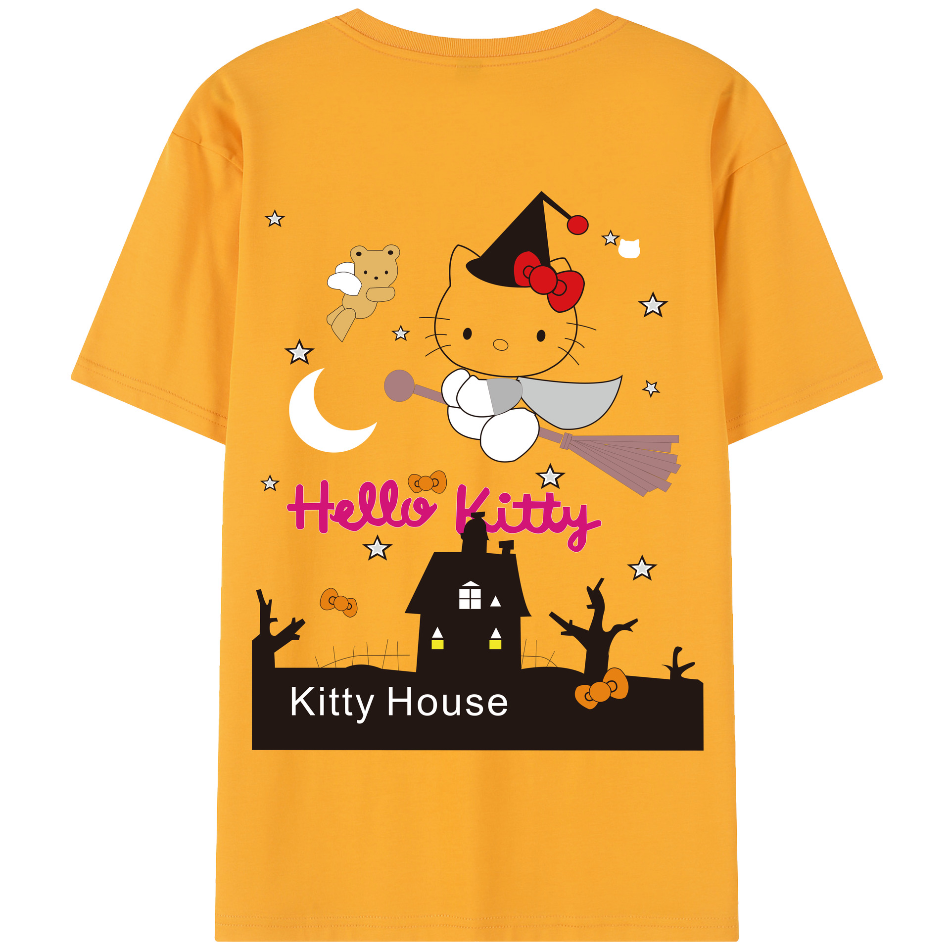 （画像用） Hello Kitty ハローキティ 綿100％半袖Tシャツ（背面プリント）