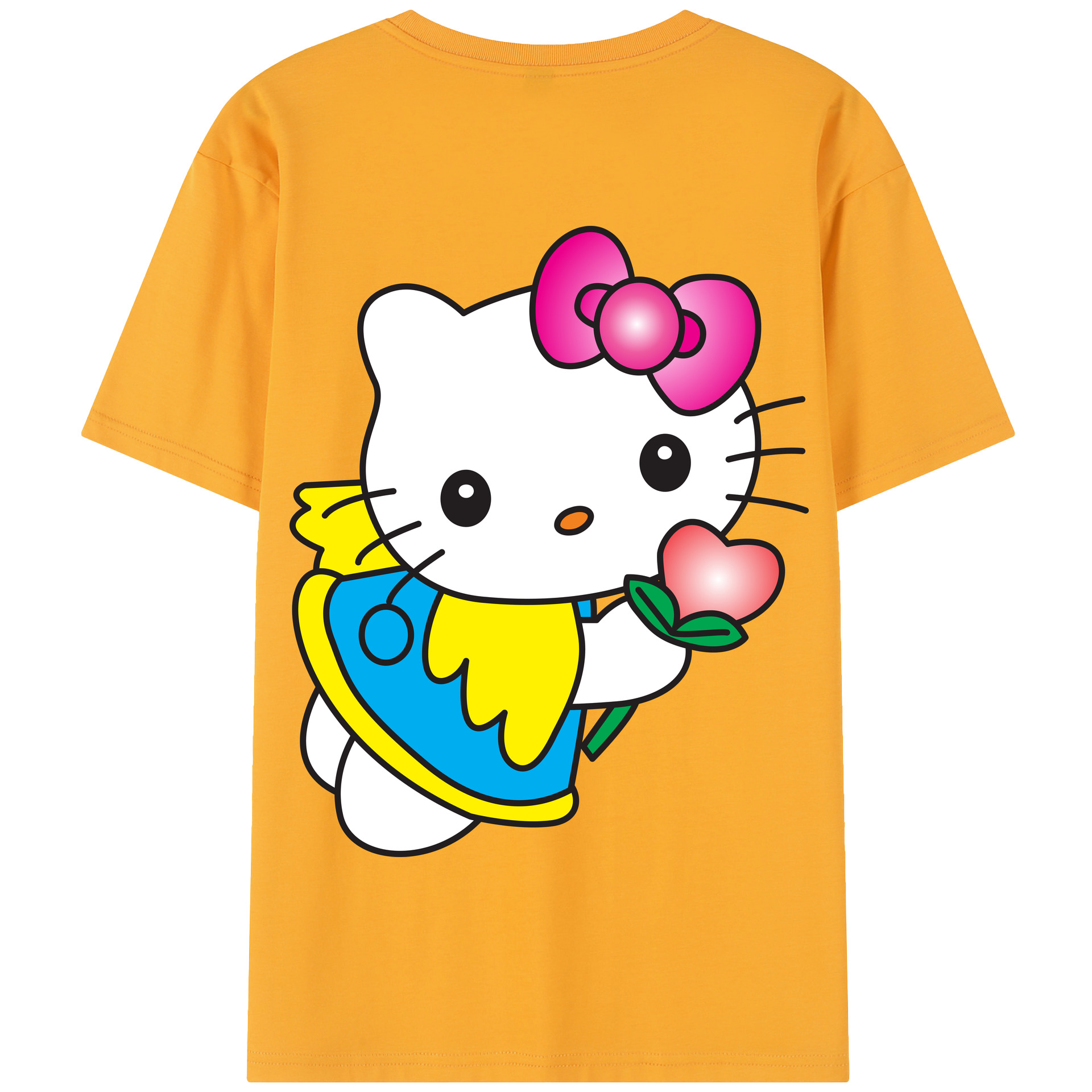 （画像用） Hello Kitty ハローキティ 綿100％半袖Tシャツ（背面プリント）