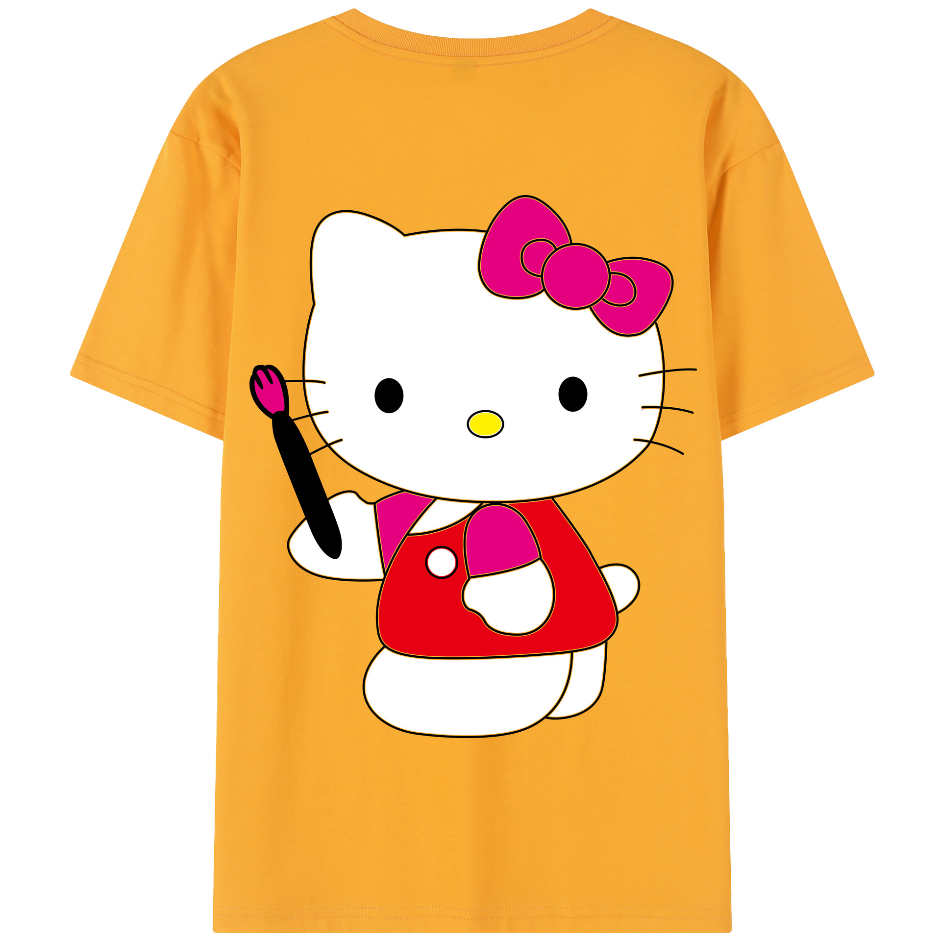 （画像用） Hello Kitty ハローキティ 綿100％半袖Tシャツ（背面プリント）