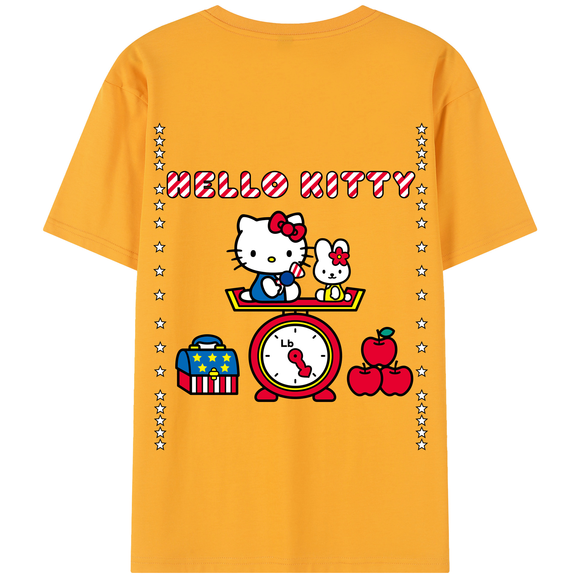 （画像用） Hello Kitty ハローキティ 綿100％半袖Tシャツ（背面プリント）
