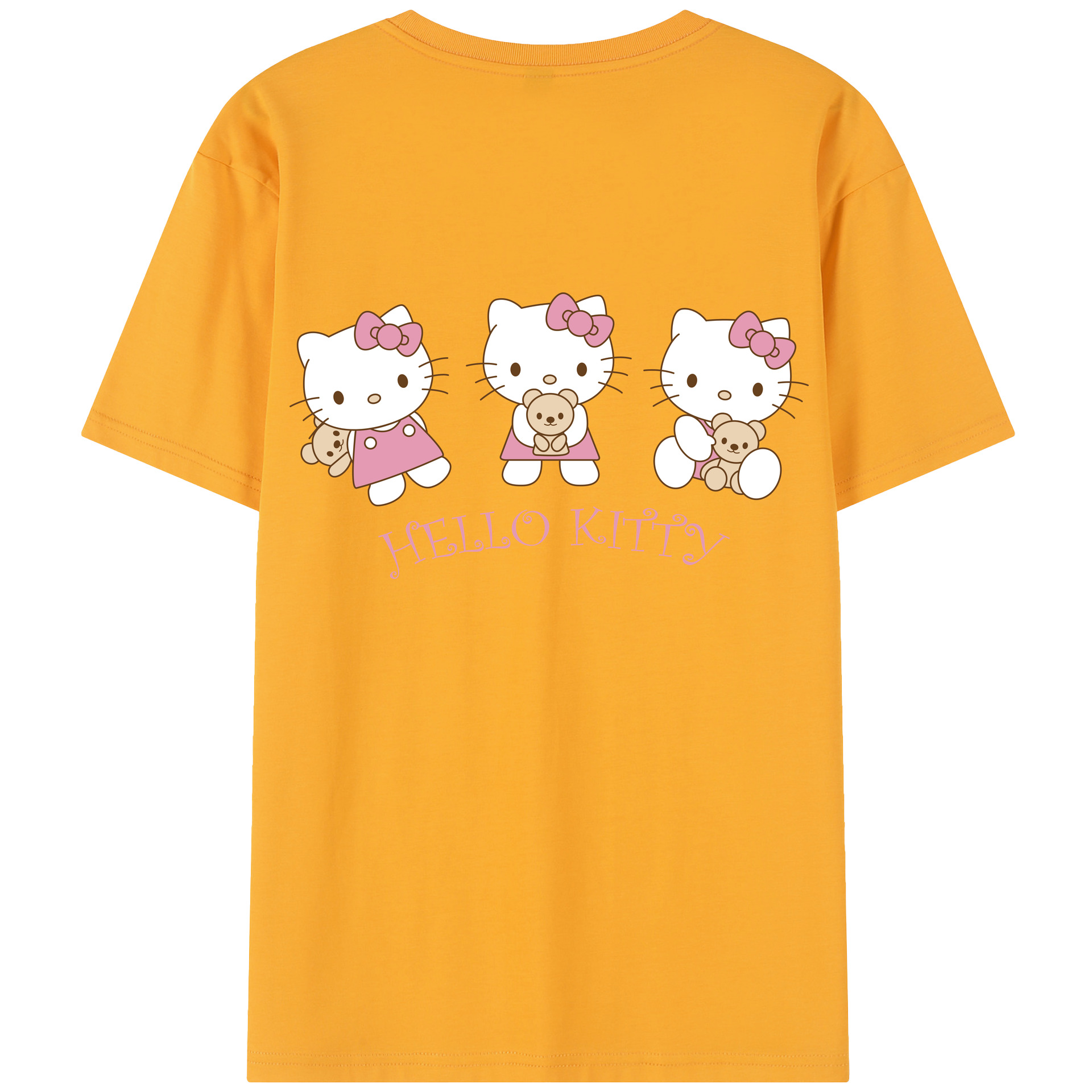 （画像用） Hello Kitty ハローキティ 綿100％半袖Tシャツ（背面プリント）