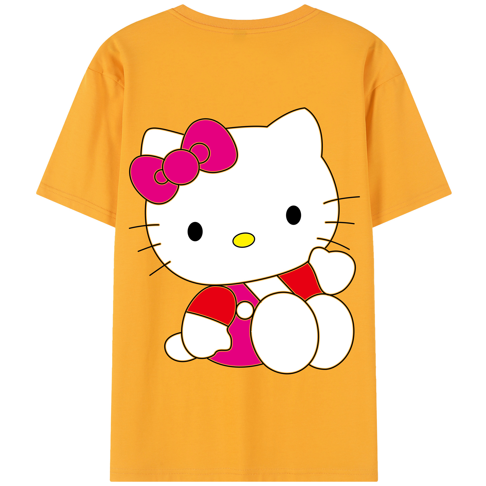 （画像用） Hello Kitty ハローキティ 綿100％半袖Tシャツ（背面プリント）