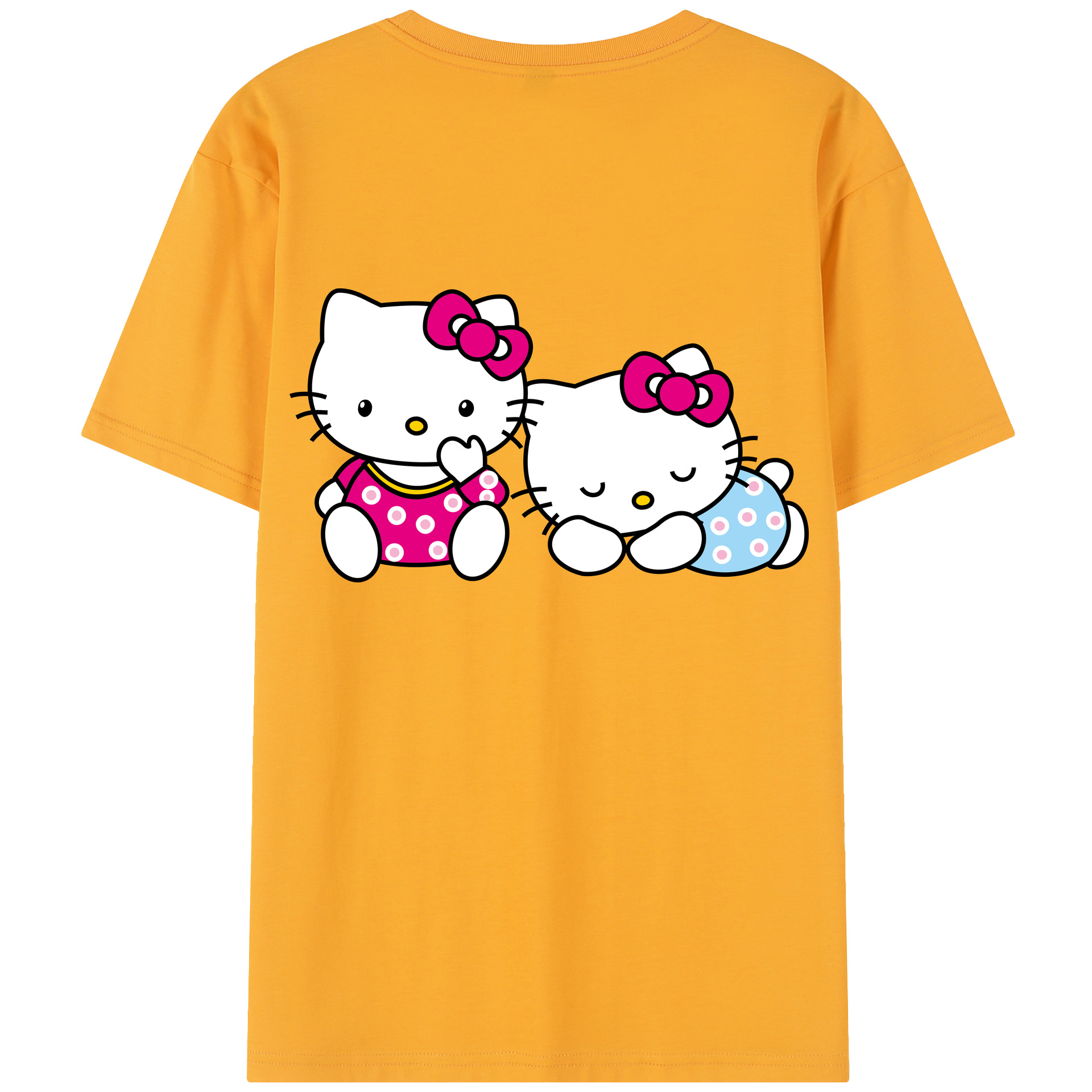 （画像用） Hello Kitty ハローキティ 綿100％半袖Tシャツ（背面プリント）