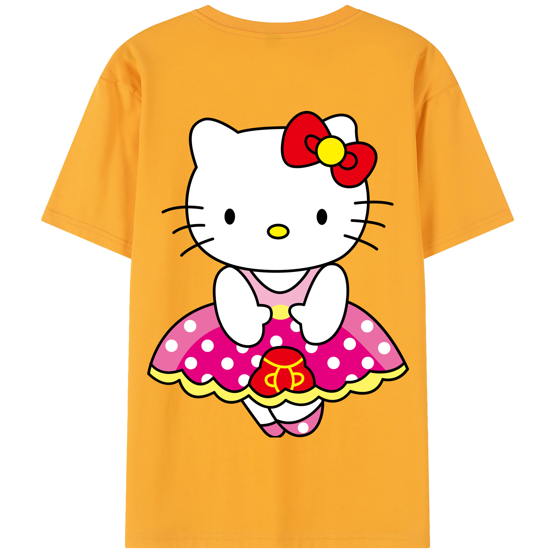 （画像用） Hello Kitty ハローキティ 綿100％半袖Tシャツ（背面プリント）